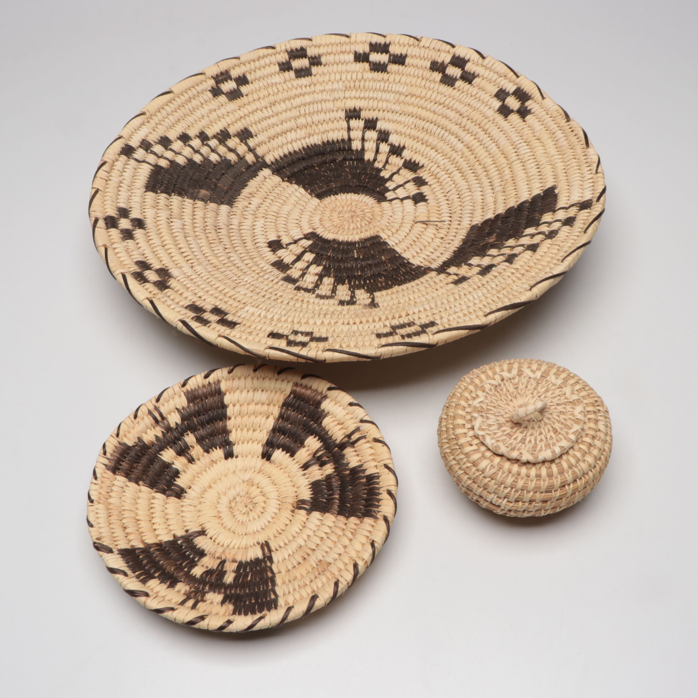 Tohono O'odham Handwoven Beargrass and Devil's Claw Basketry