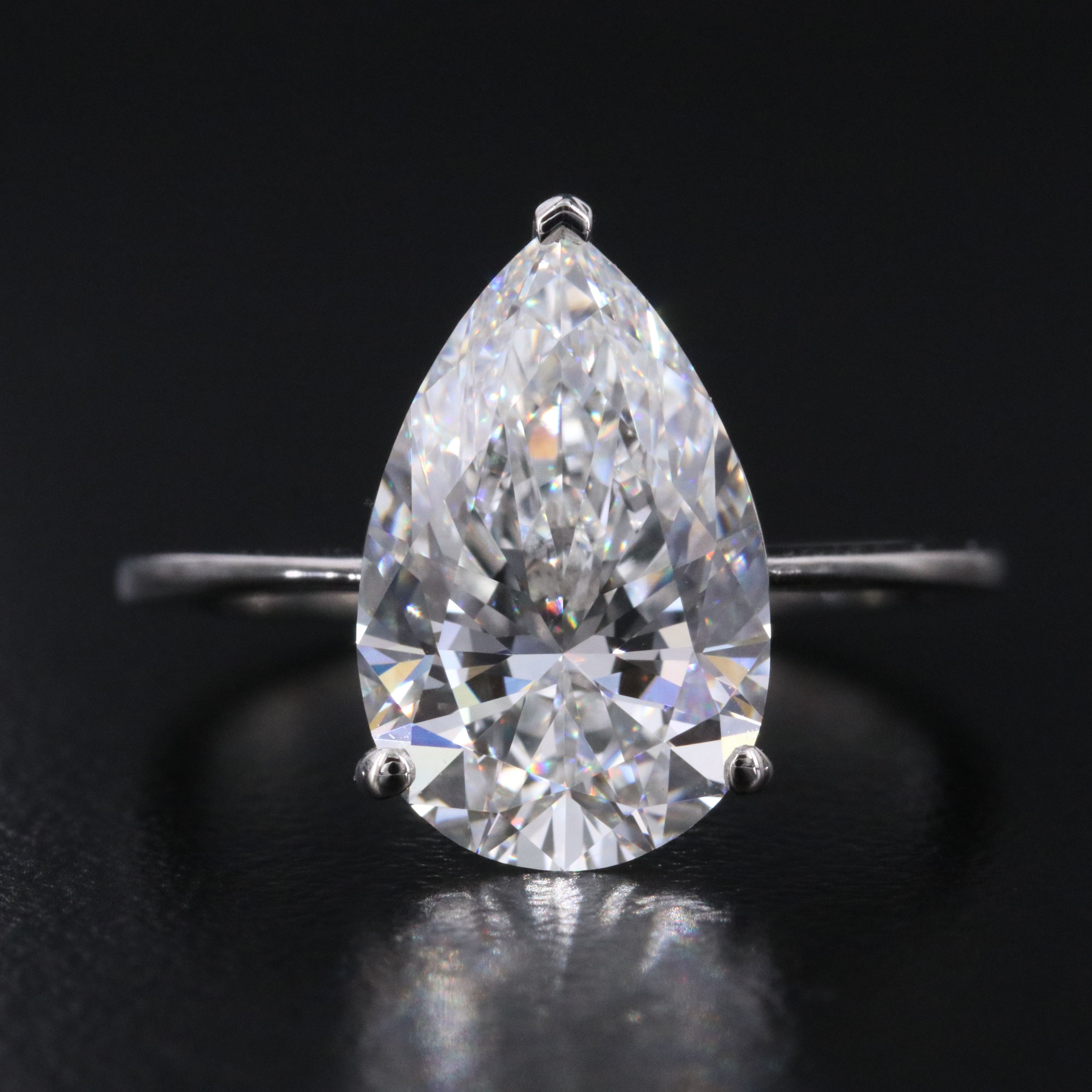 Platinum 4.09 CT Lab Grown Diamond Solitaire Ring with IGI Report