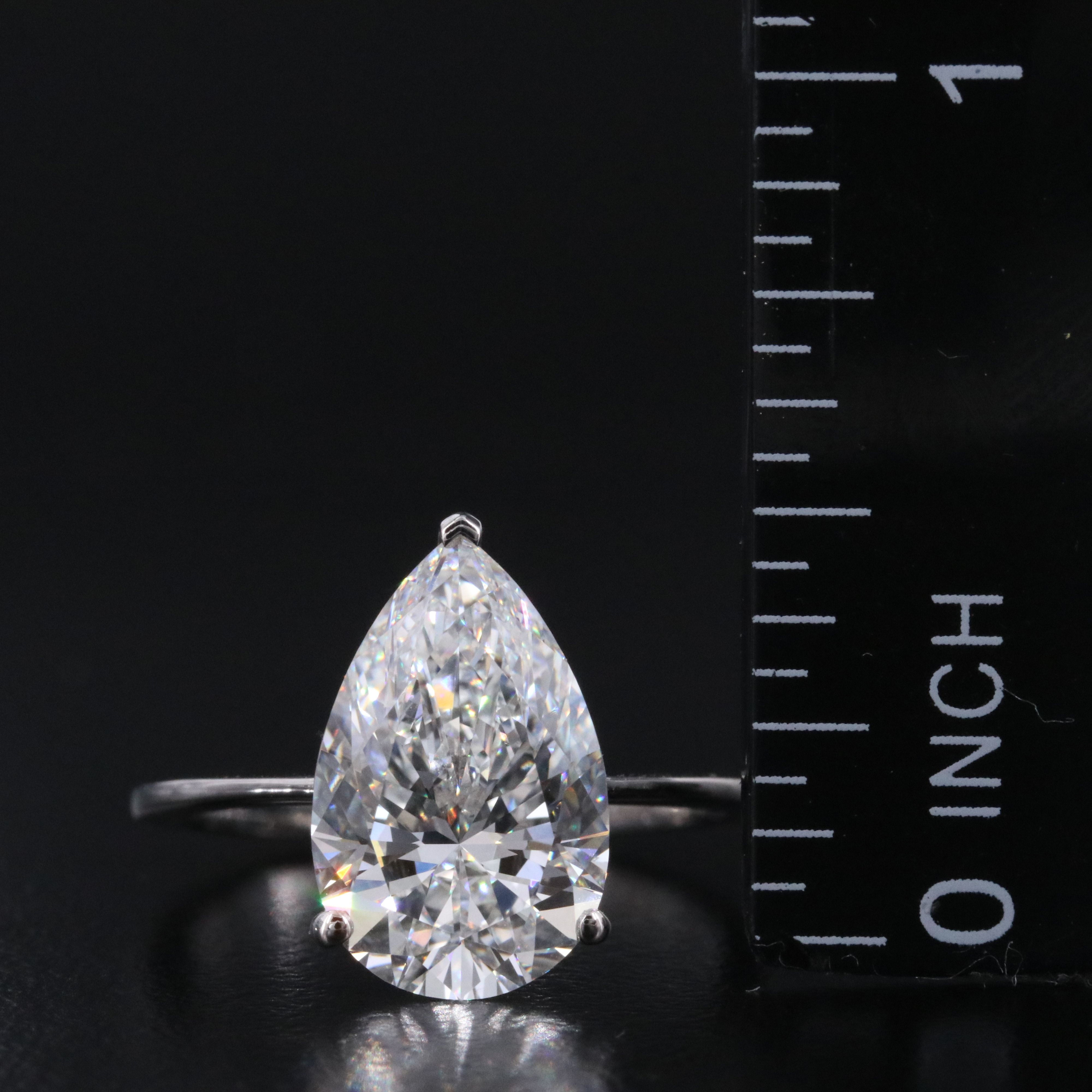 Platinum 4.09 CT Lab Grown Diamond Solitaire Ring with IGI Report