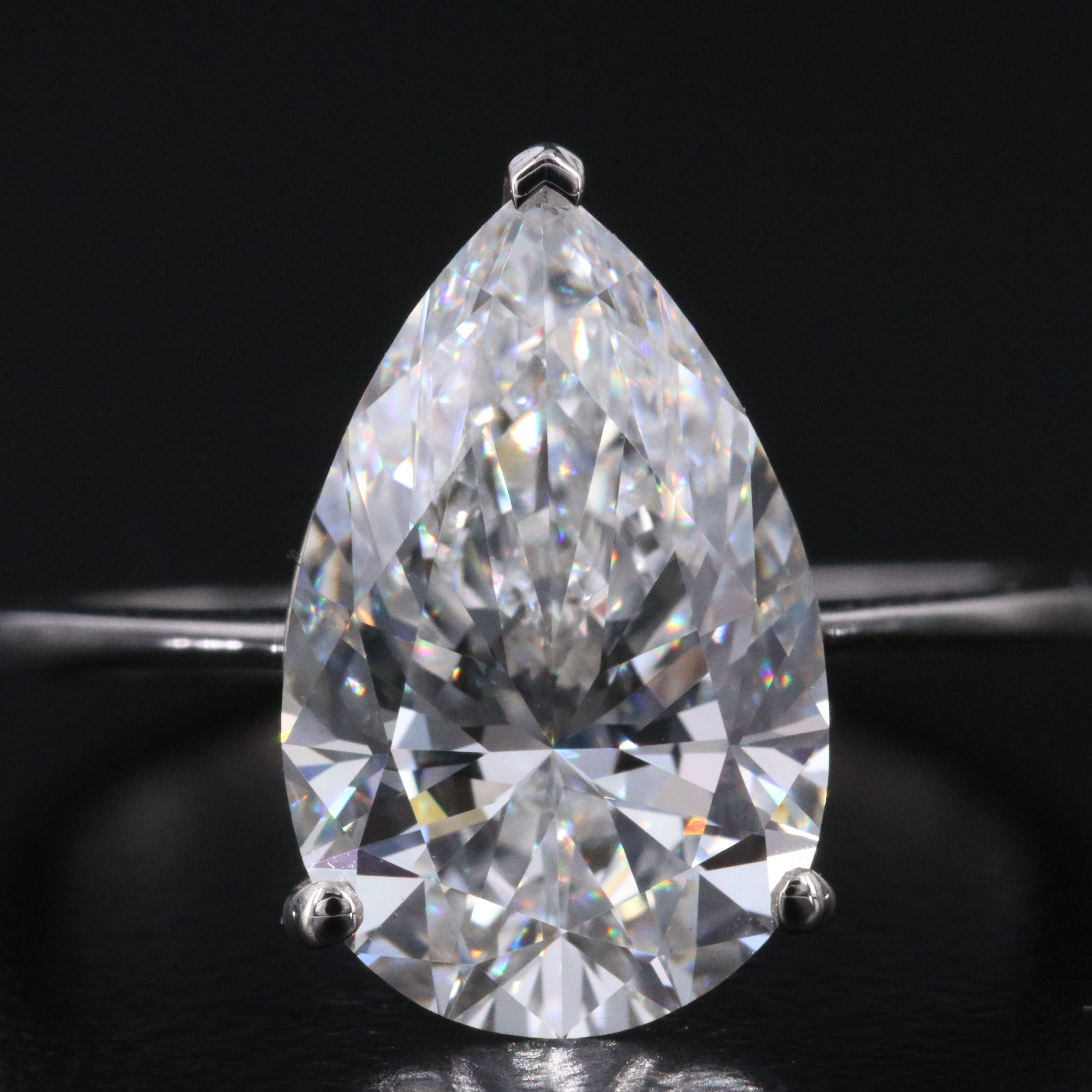 Platinum 4.09 CT Lab Grown Diamond Solitaire Ring with IGI Report