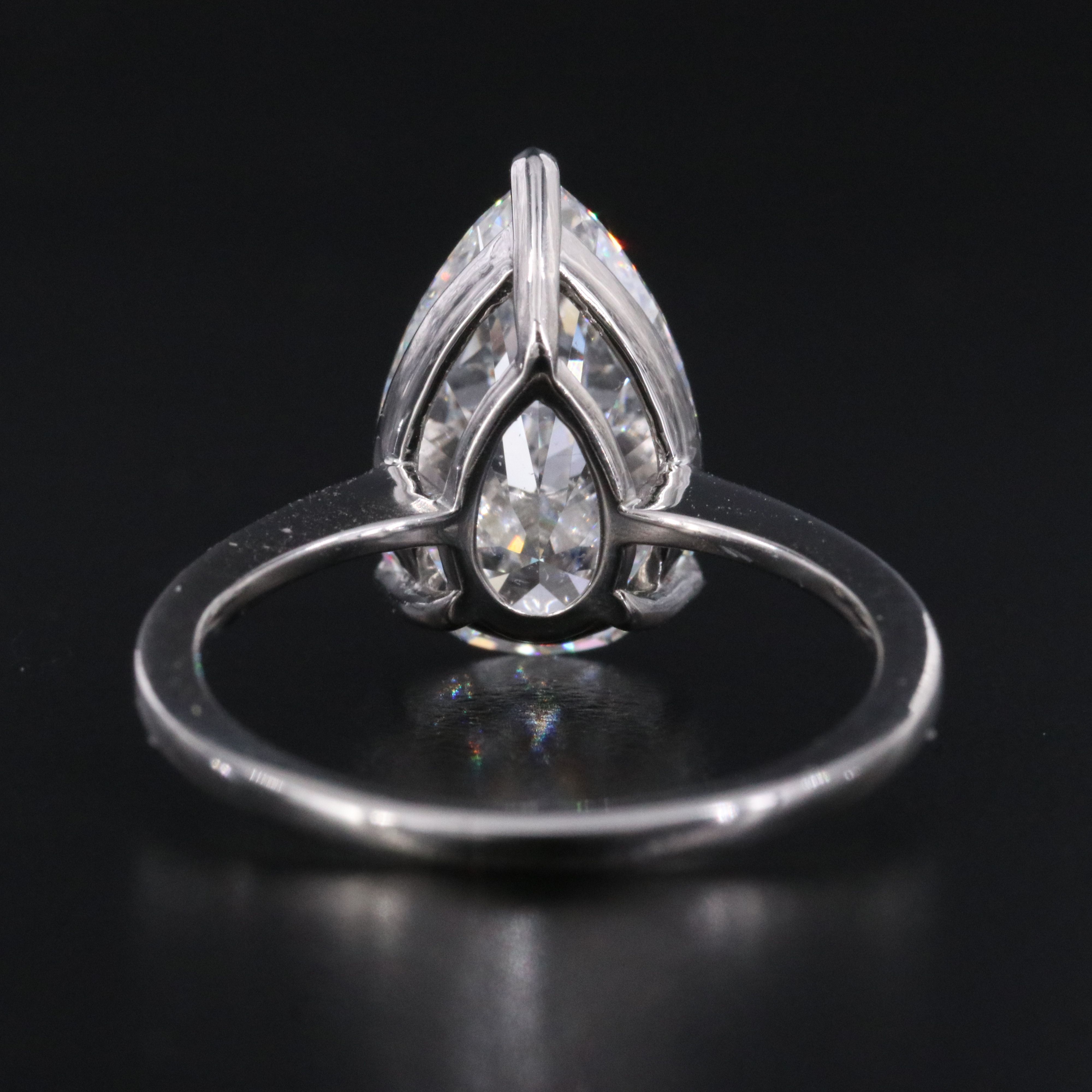 Platinum 4.09 CT Lab Grown Diamond Solitaire Ring with IGI Report