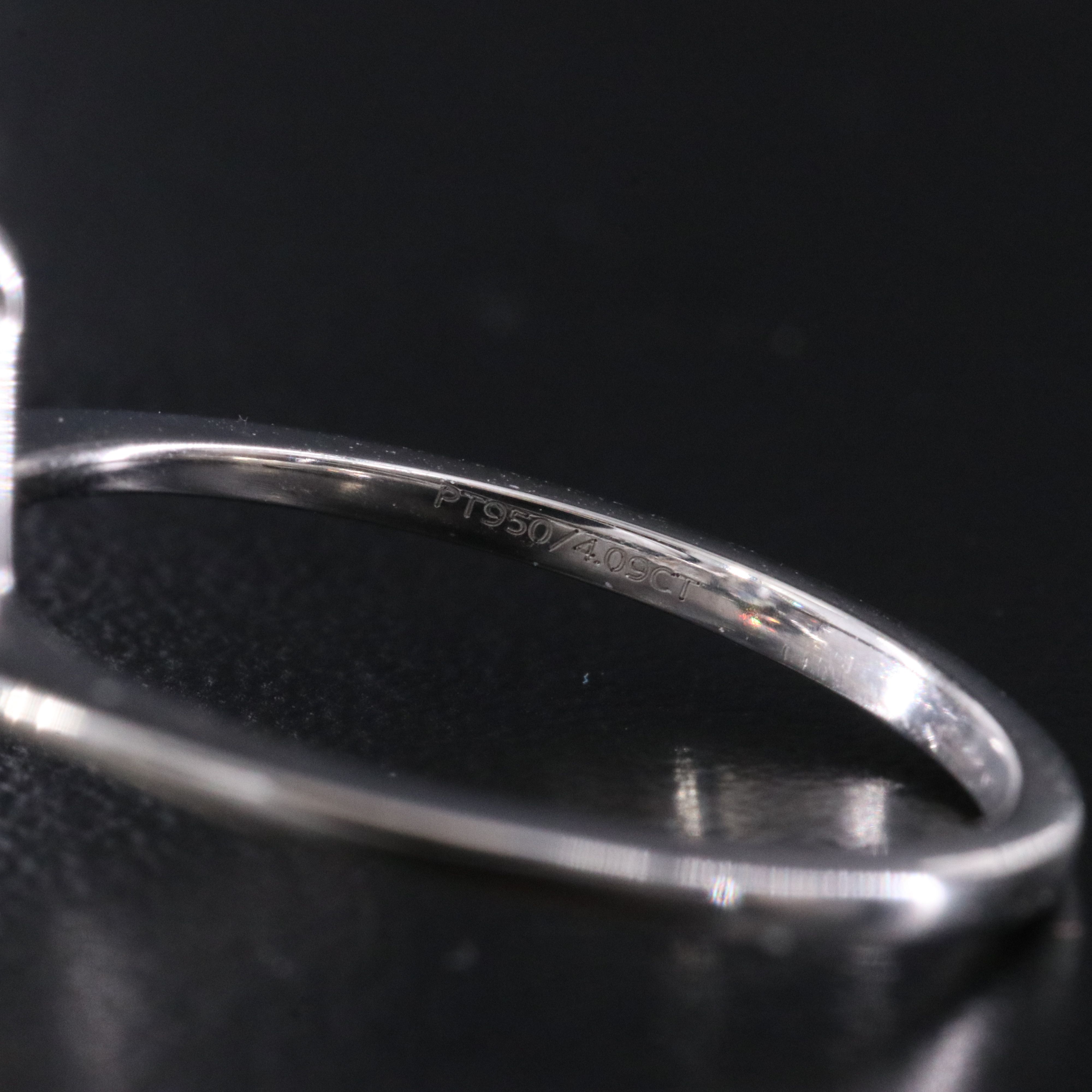 Platinum 4.09 CT Lab Grown Diamond Solitaire Ring with IGI Report