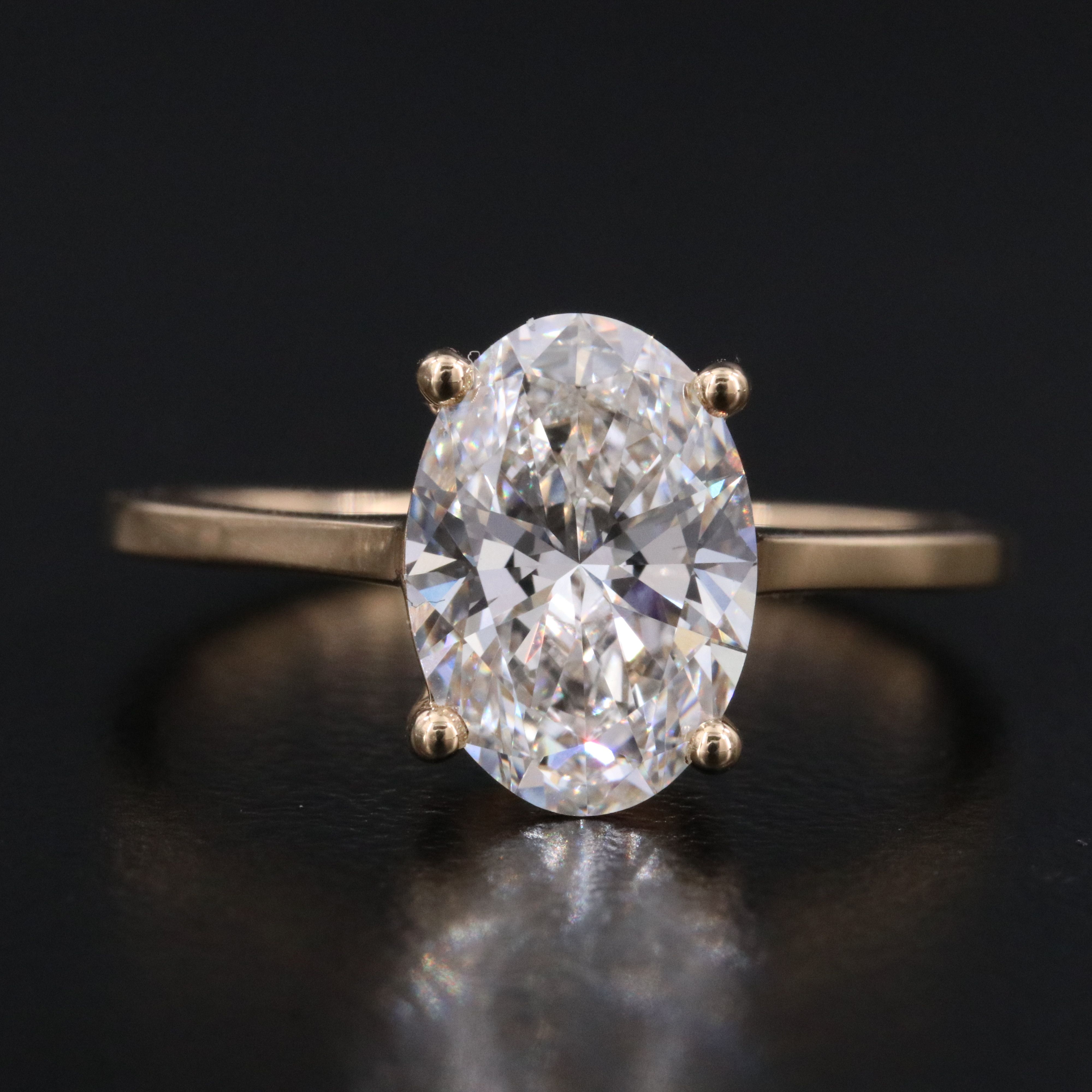 18K 1.98 CT Lab Grown Diamond Solitaire Ring with IGI Report