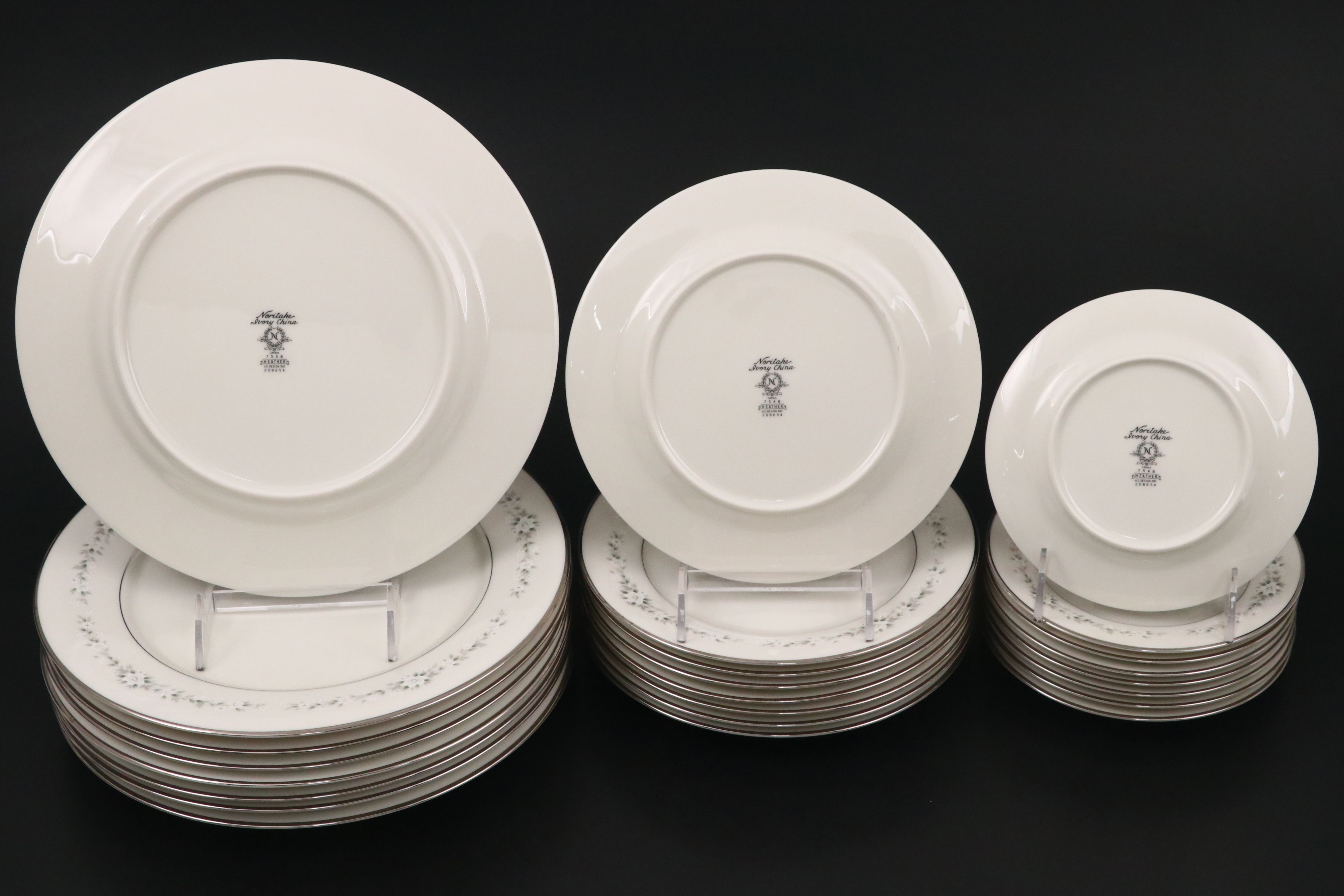 Noritake "Heather" Porcelain Dinnerware and Serving Pieces, 1966-1989