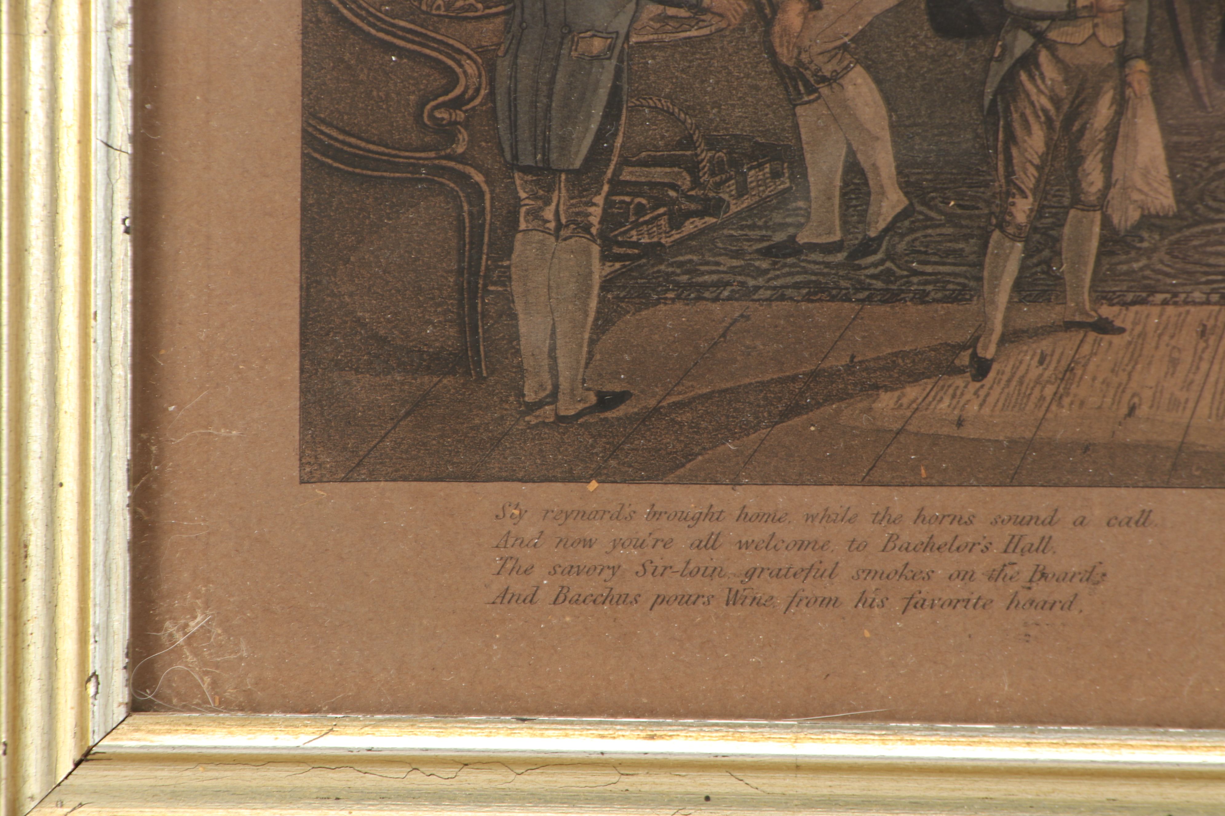 After Francis Calcraft Turner Hand-Colored Engraving "Bachelor's Hall"