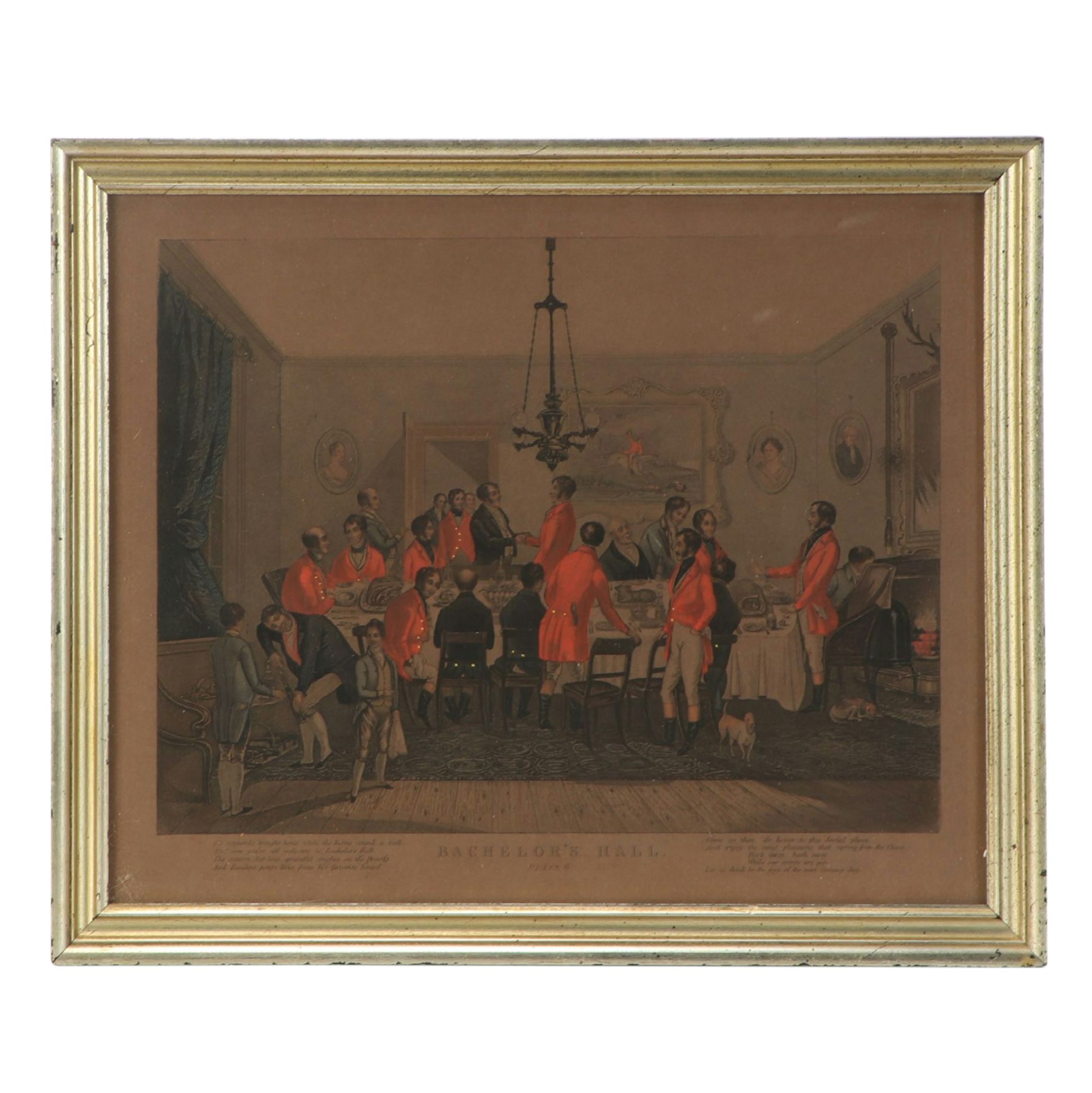 After Francis Calcraft Turner Hand-Colored Engraving "Bachelor's Hall"