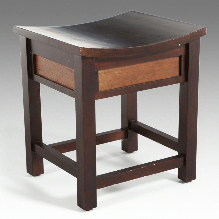 Pier 1 Imports Mahogany Finish Inset Panel Stool