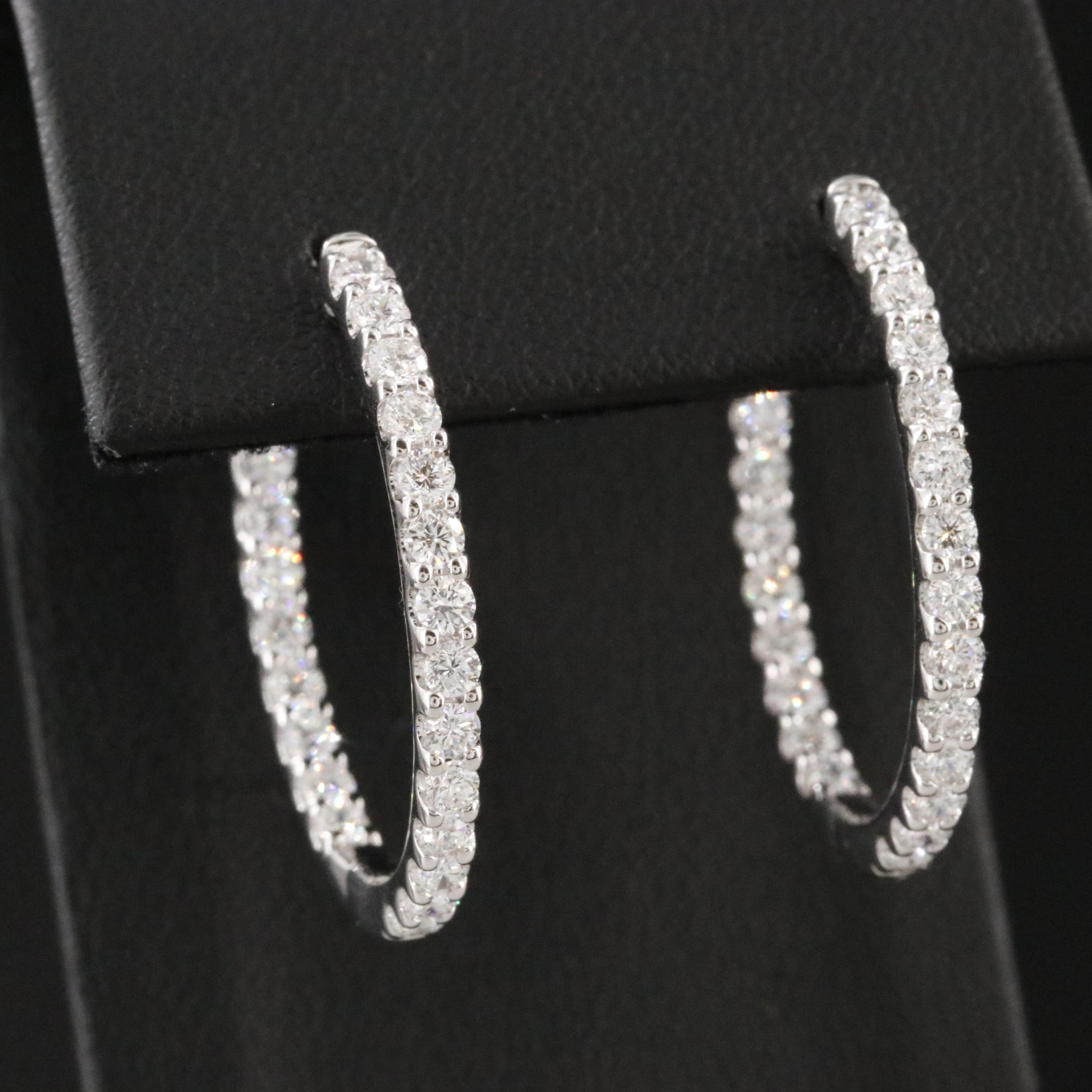 14K 2.00 CTW Lab Grown Diamond Inside-Out Hoop Earrings