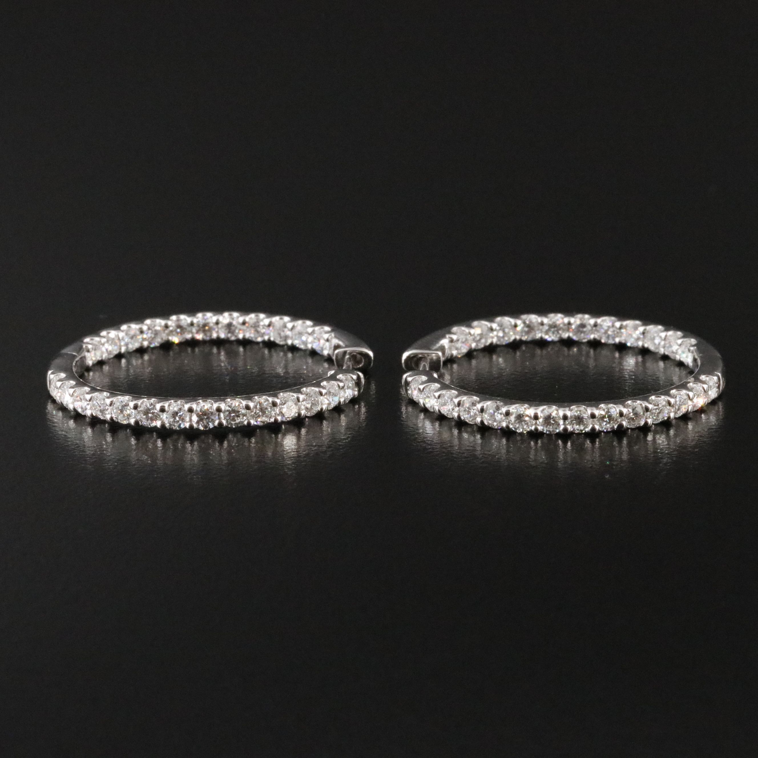 14K 2.00 CTW Lab Grown Diamond Inside-Out Hoop Earrings