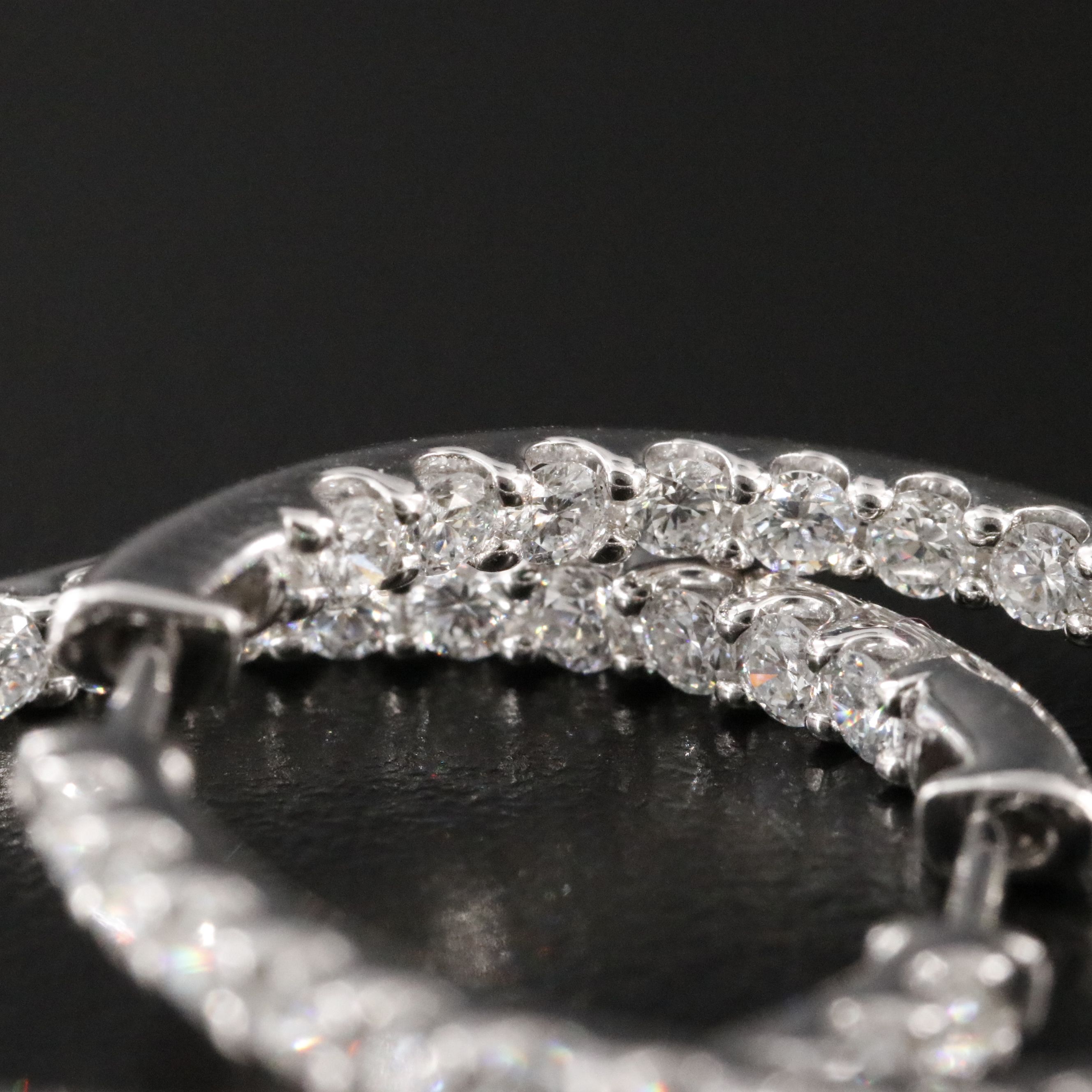 14K 2.00 CTW Lab Grown Diamond Inside-Out Hoop Earrings