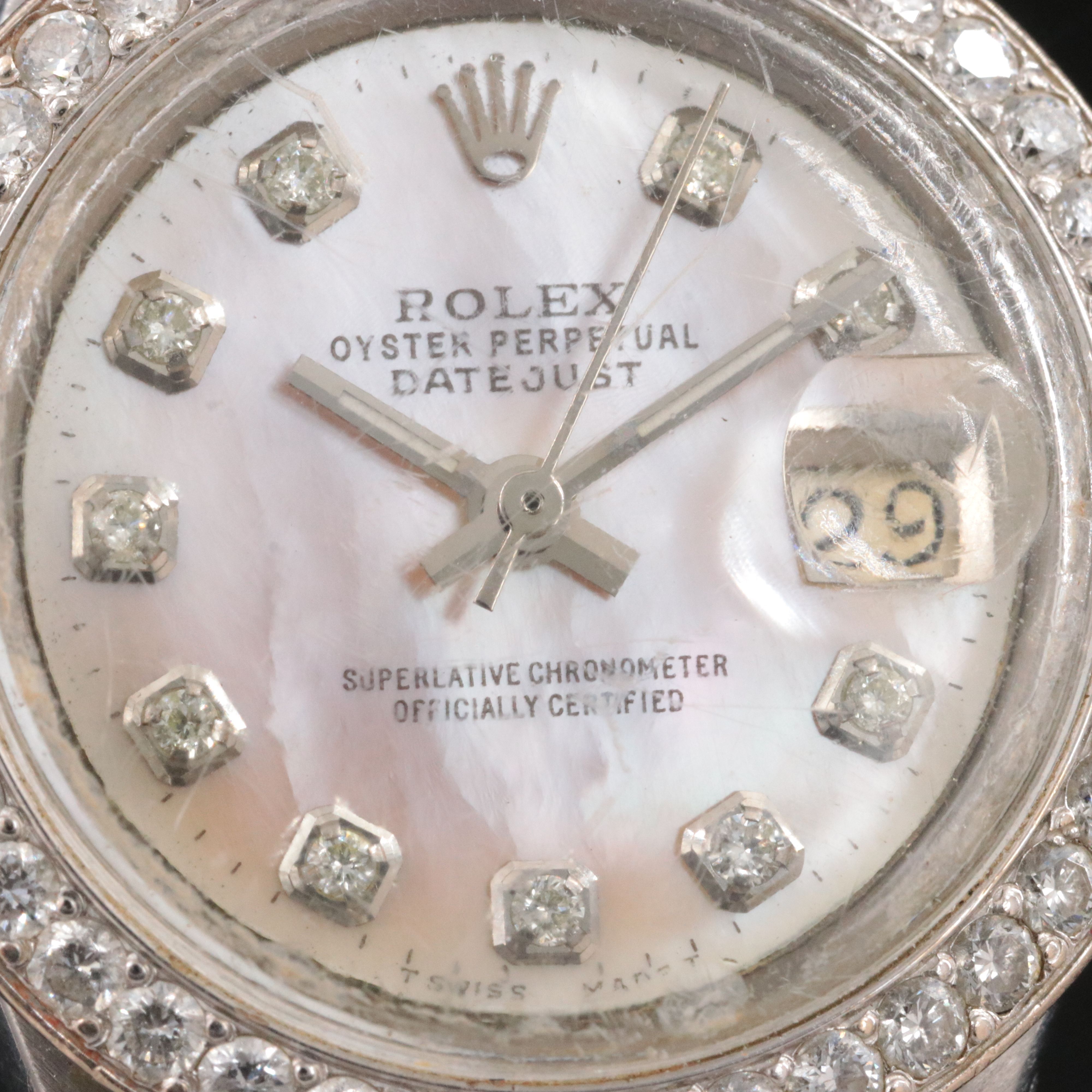Rolex Datejust 6517 Custom Diamond Vintage Watch c.1969