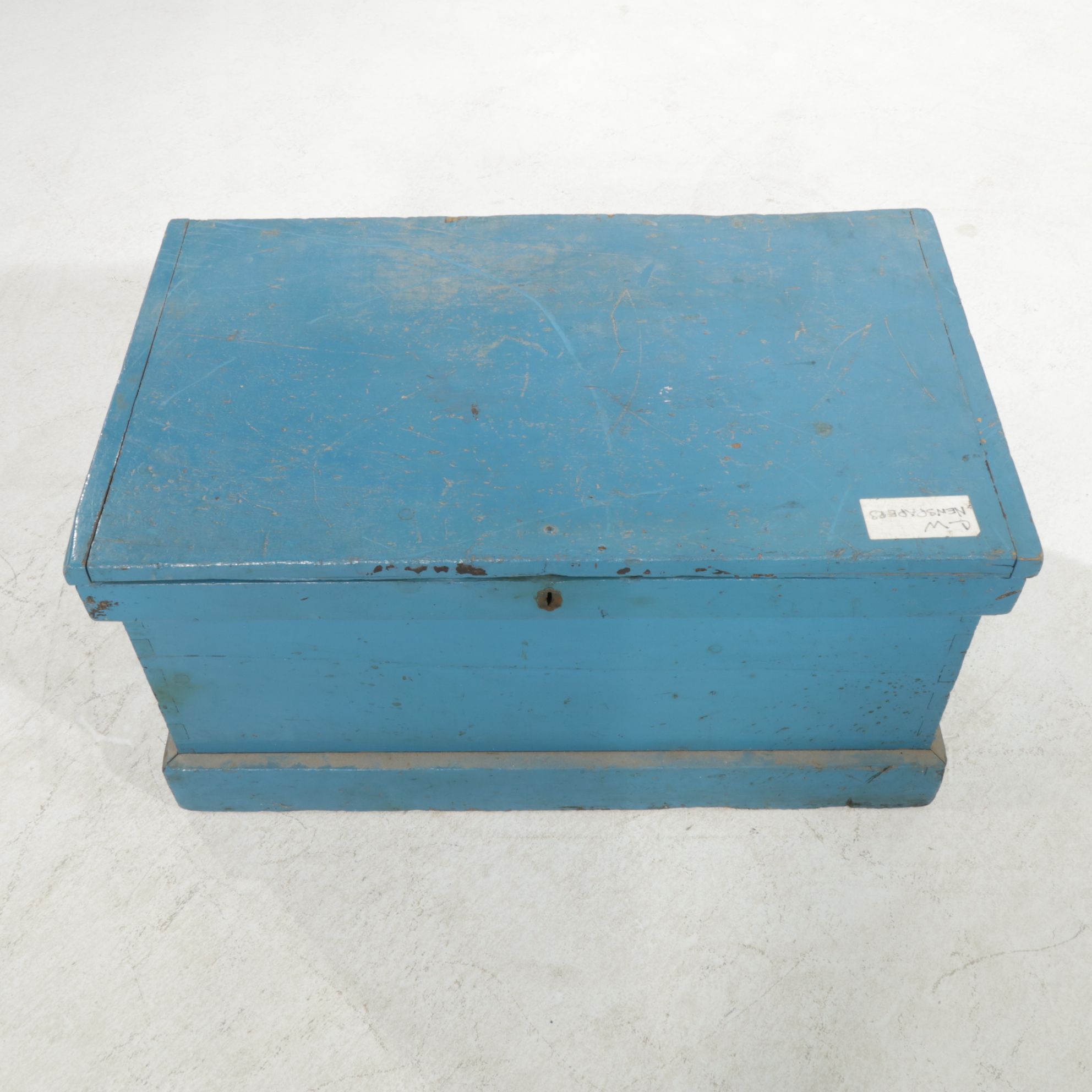 Blue-Painted Foot Locker, Mid-20th Century