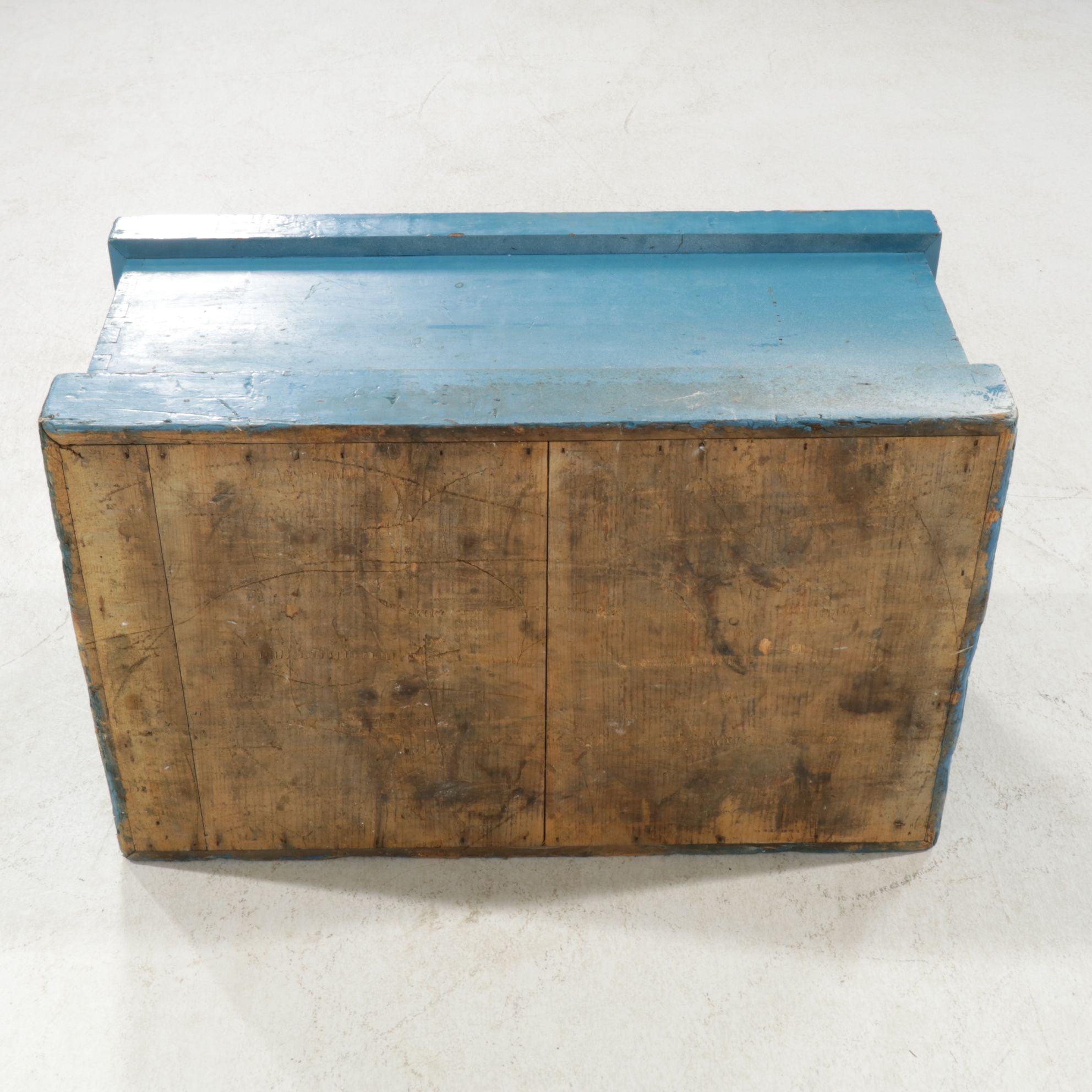 Blue-Painted Foot Locker, Mid-20th Century