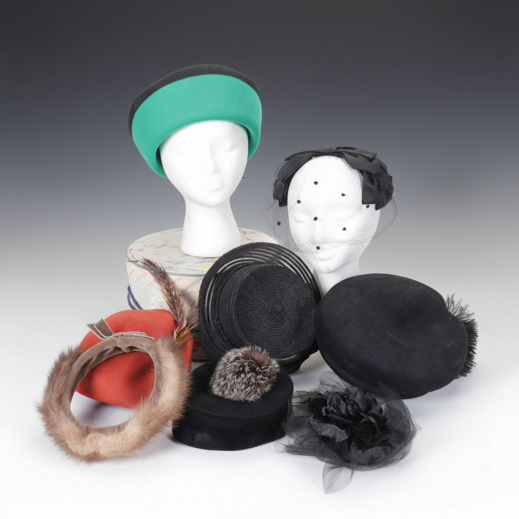 Mink Fur Headband with Doeskin, Everitt, Merrimac & More Felt Hats & Fascinators