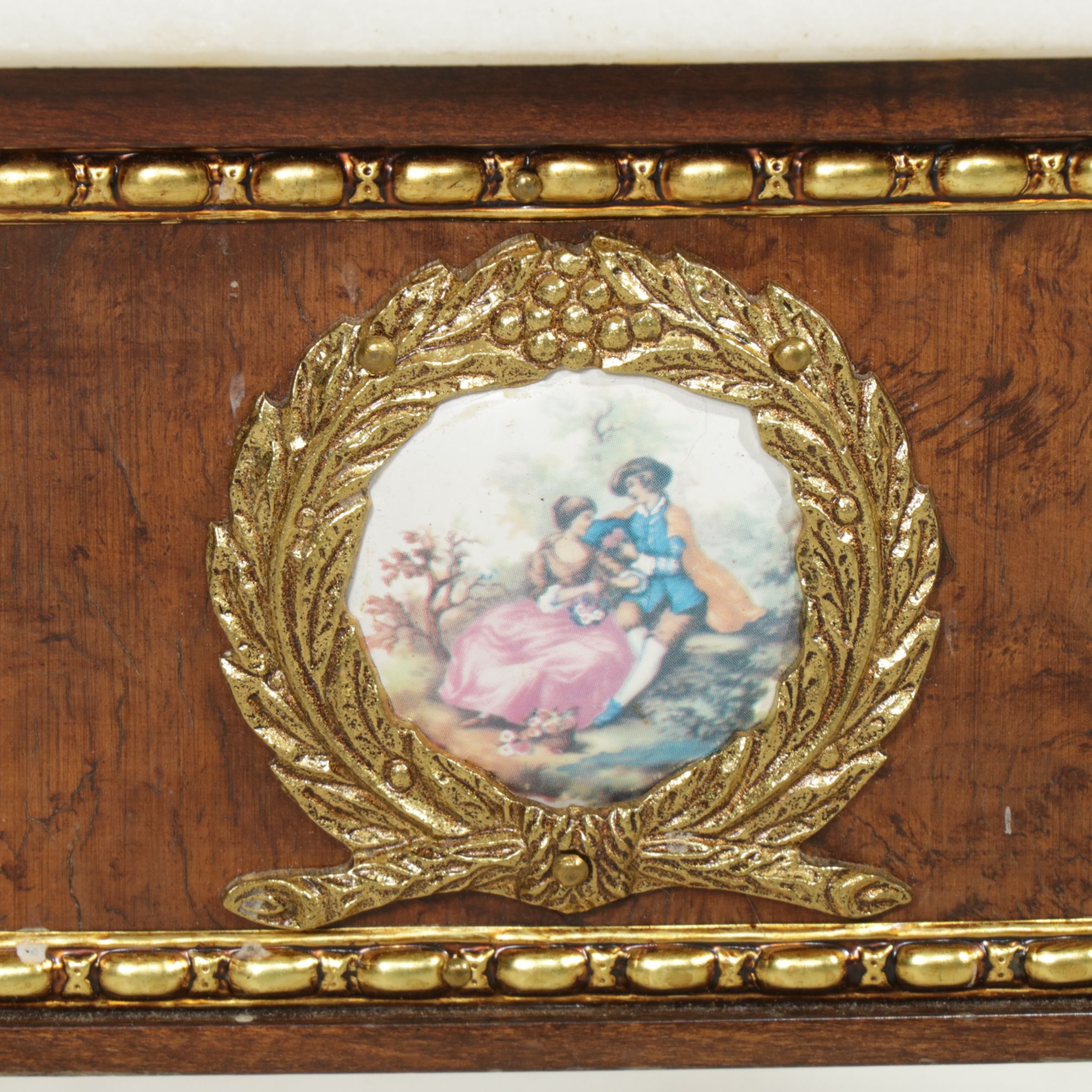 Spanish Louis XVI Style Marble Top Coffee Table with Porcelain Medallions