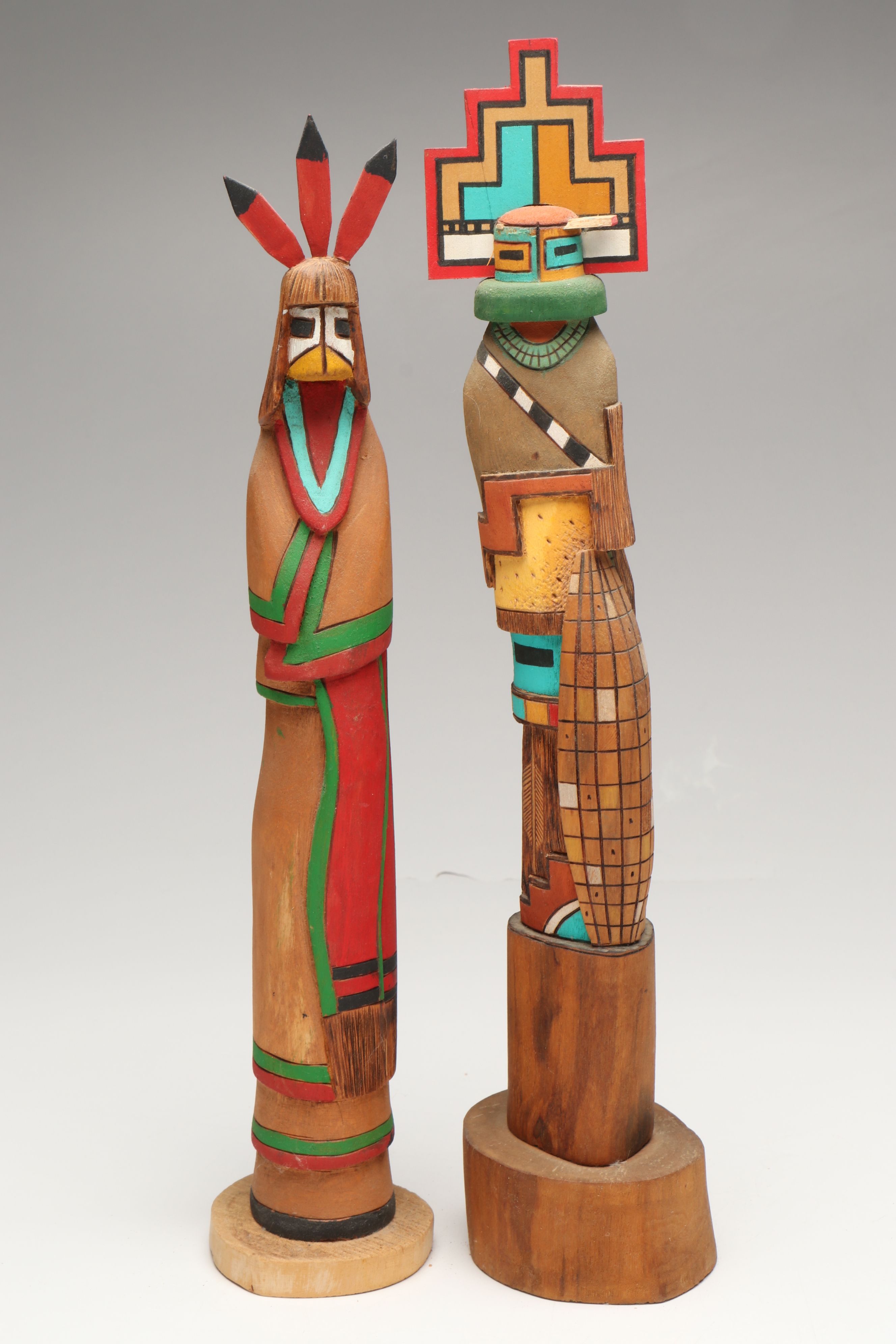 Ron Koopee "Morning Singer" with Other Hopi Kachina Carvings, 20th Century