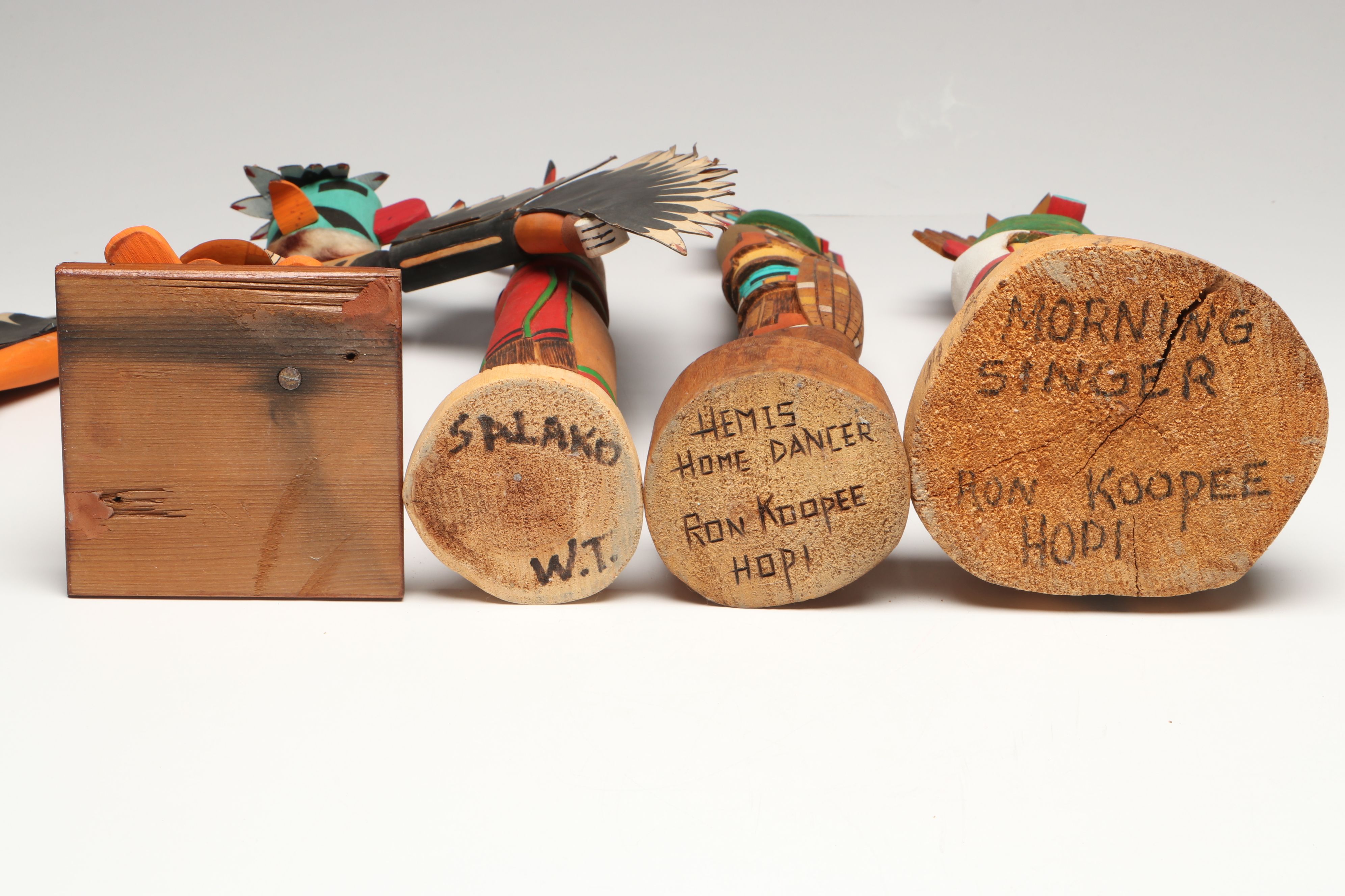 Ron Koopee "Morning Singer" with Other Hopi Kachina Carvings, 20th Century