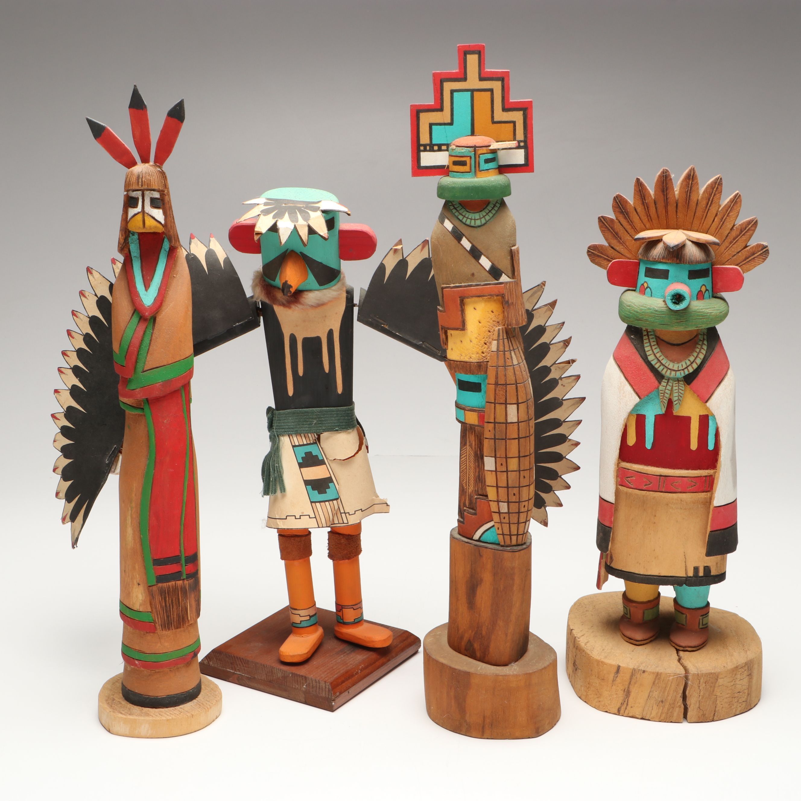 Ron Koopee "Morning Singer" with Other Hopi Kachina Carvings, 20th Century