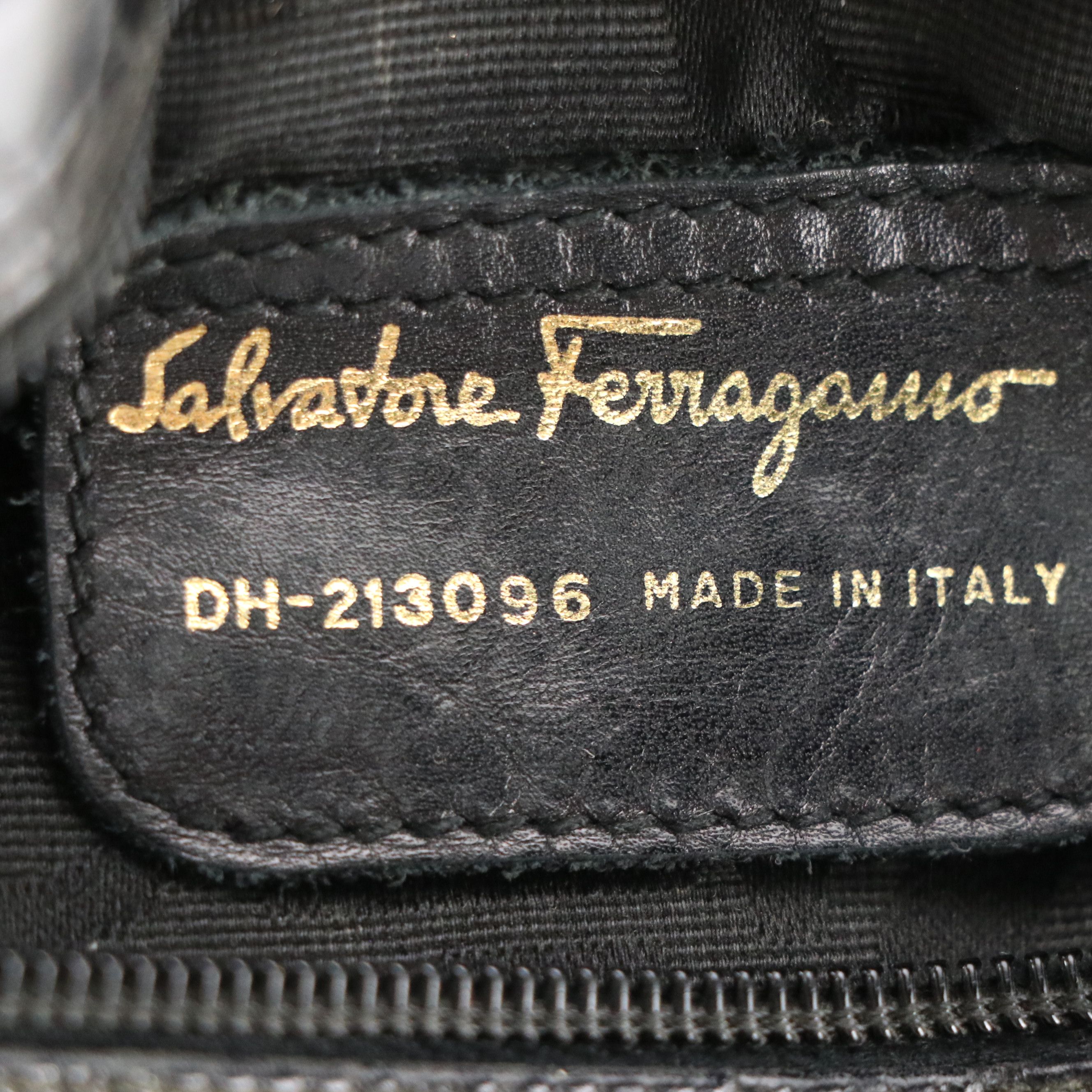 Salvatore Ferragamo Small Vara Crossbody Bag in Shiny Black Crocodile Leather