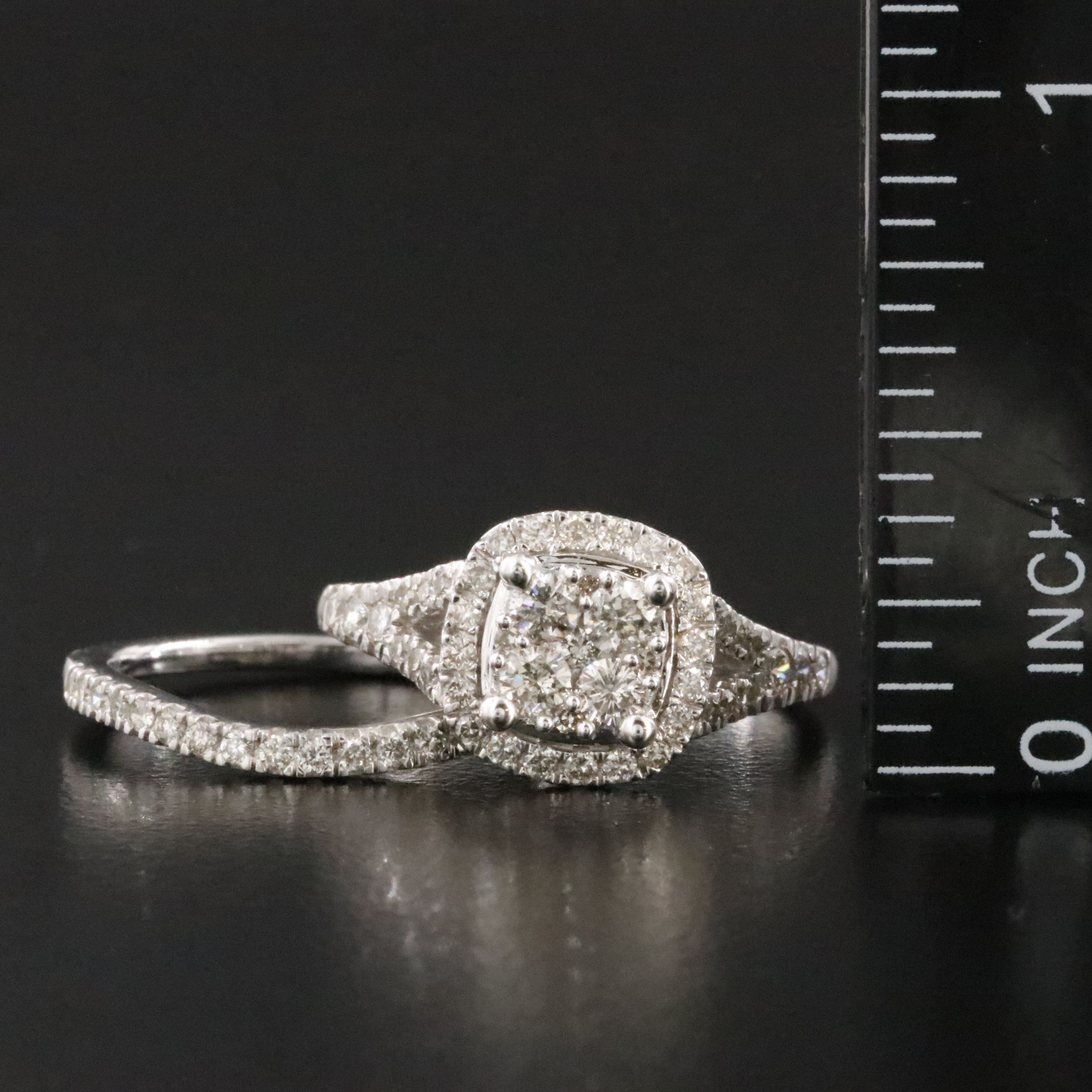14K 0.95 CTW Diamond Ring Set
