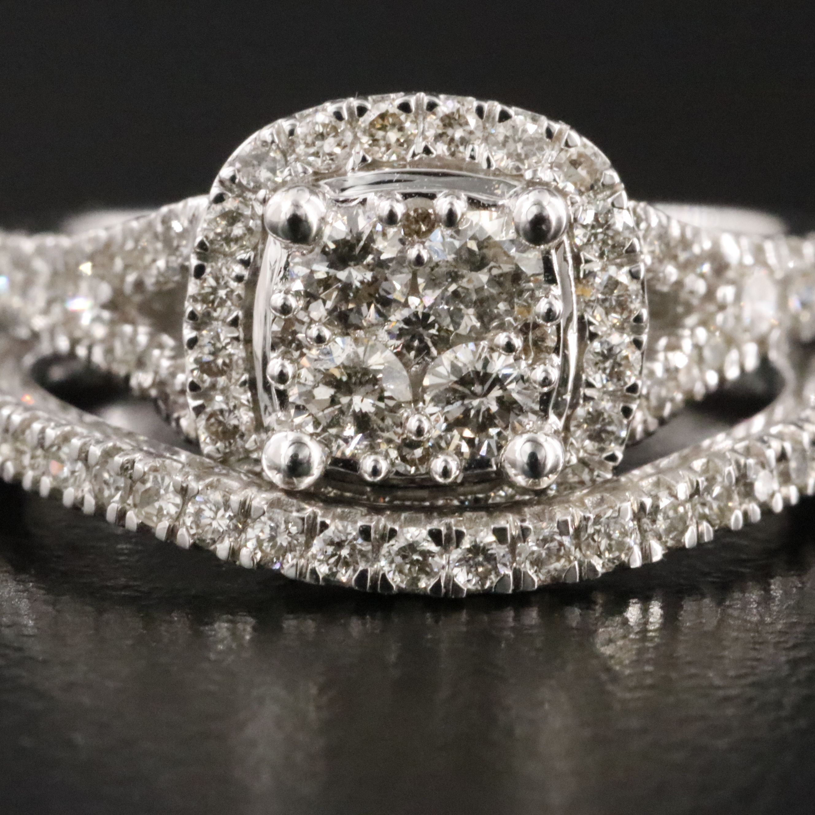 14K 0.95 CTW Diamond Ring Set