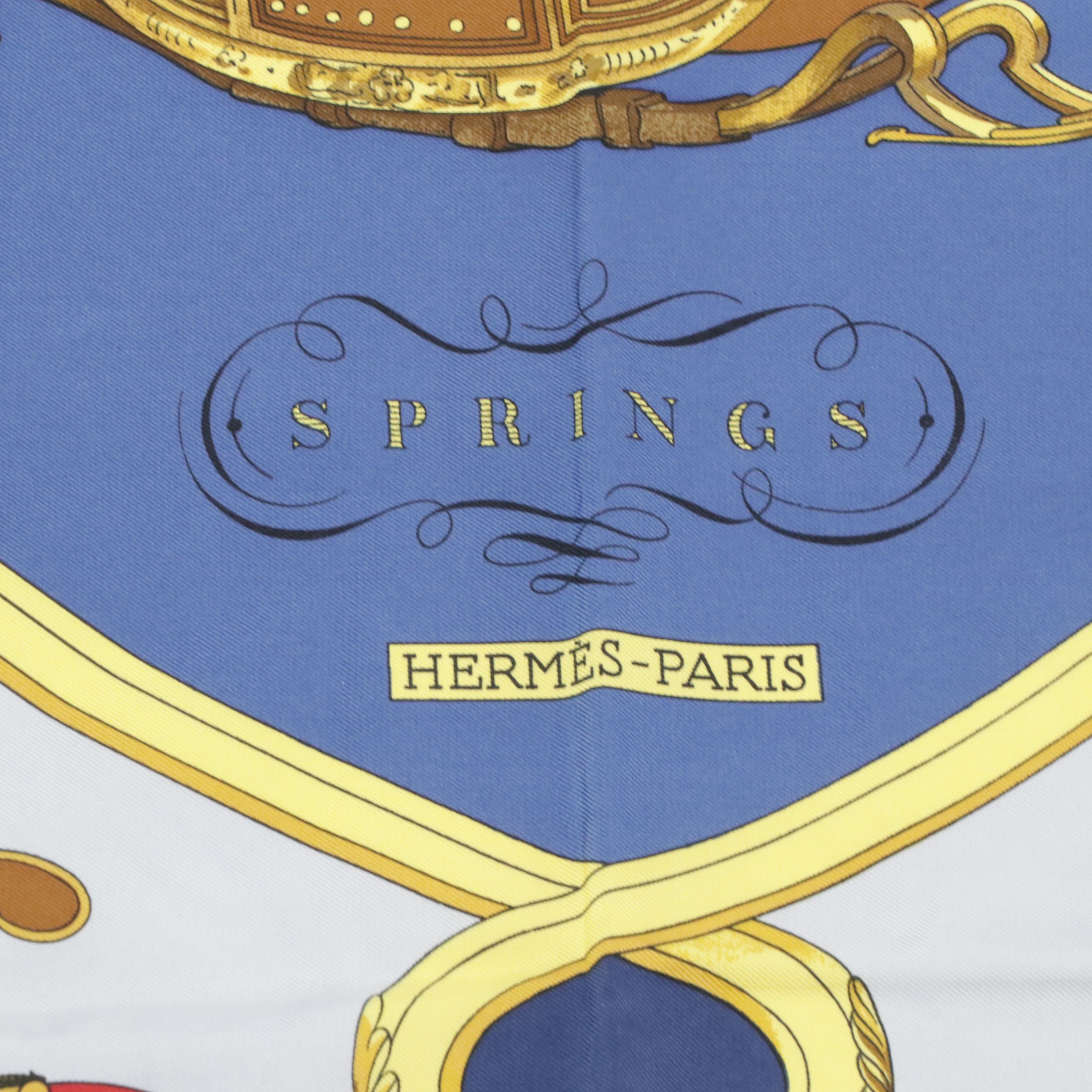 Hermès "Springs" Silk Twill Scarf 90