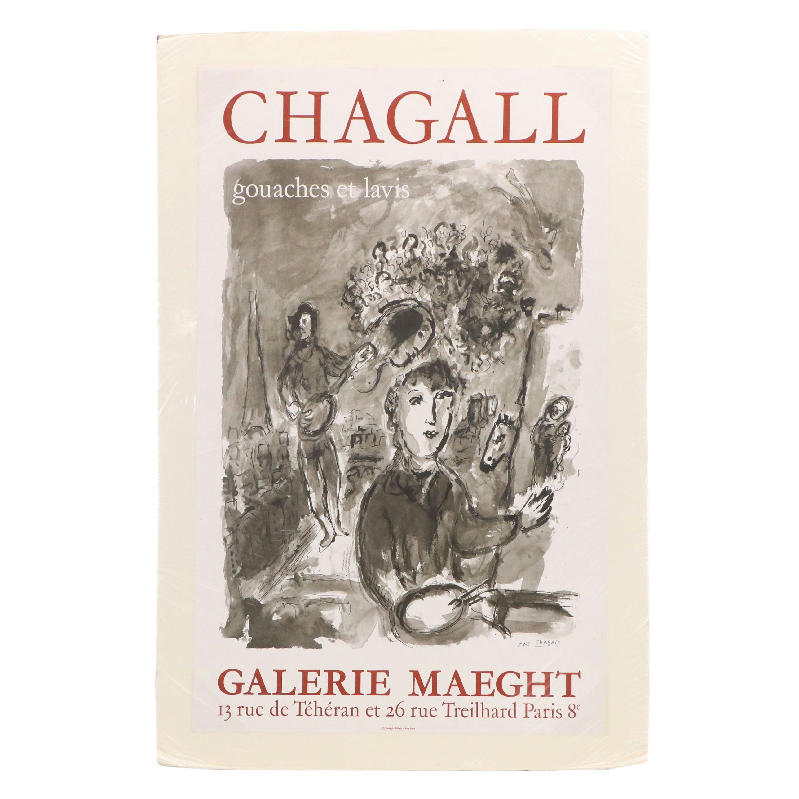 Marc Chagall Exhibition Poster for Gallery Maeght