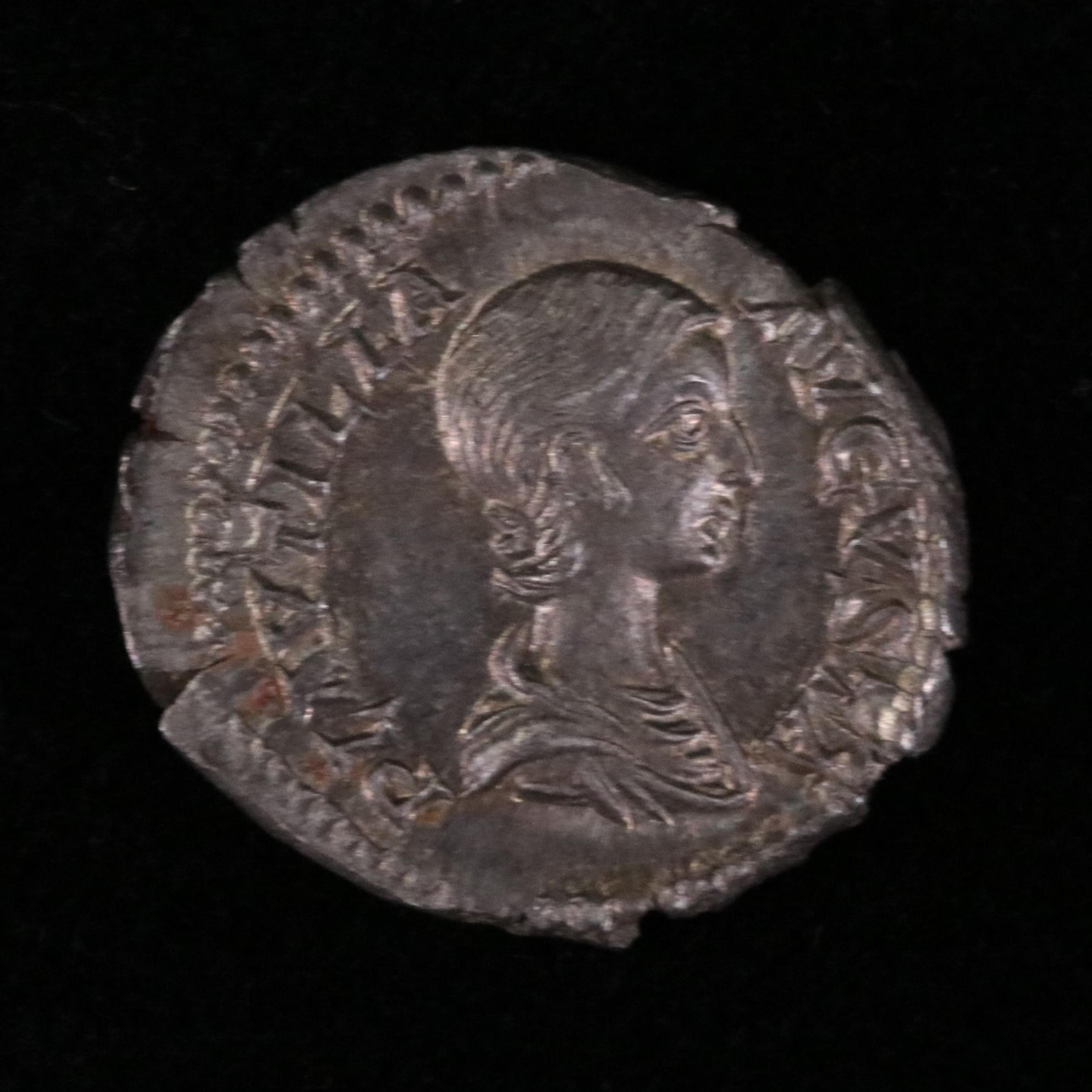 Ancient Roman Imperial AR Denarius Coin of Plautilla, ca. 203 A.D.
