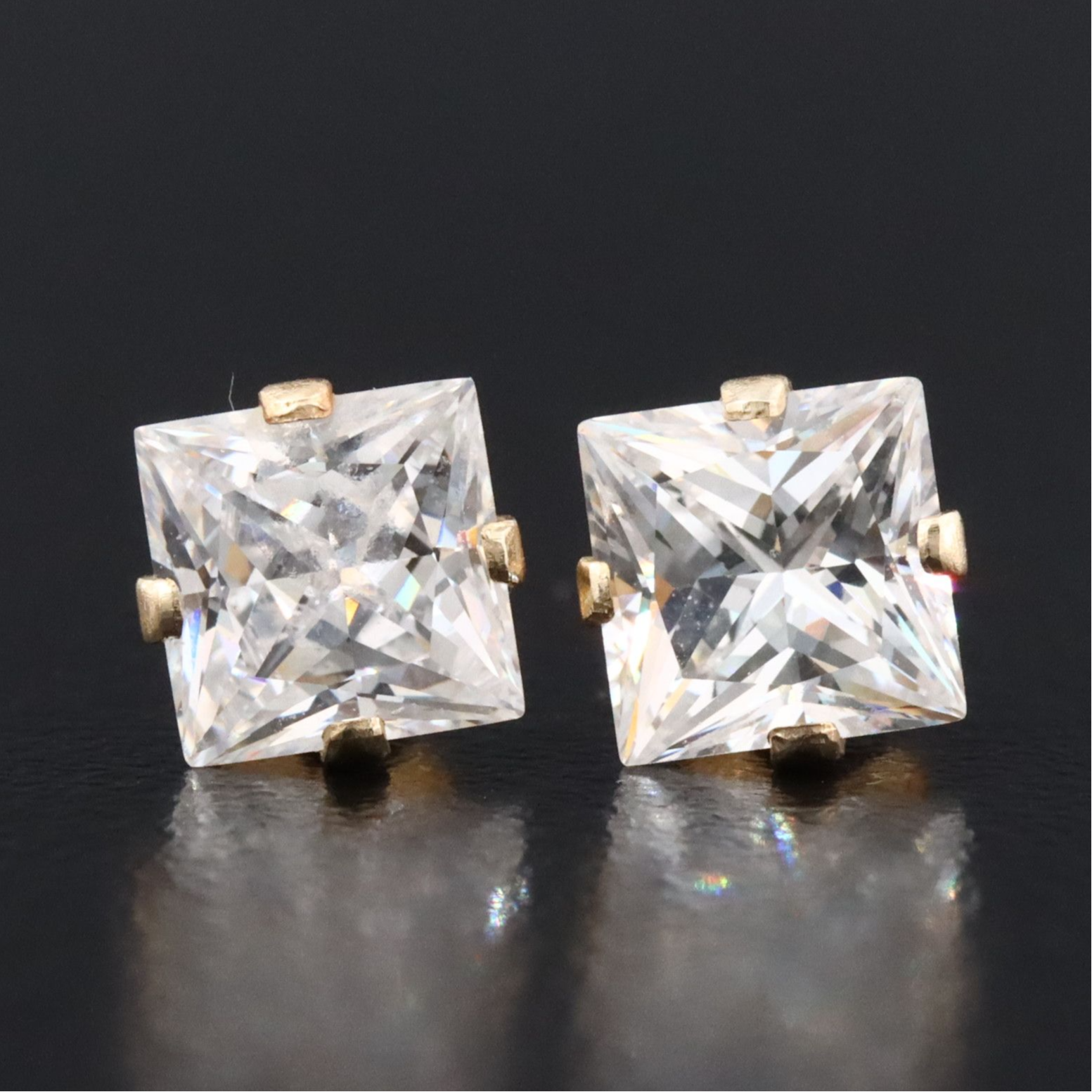 14K CZ Stud Earrings