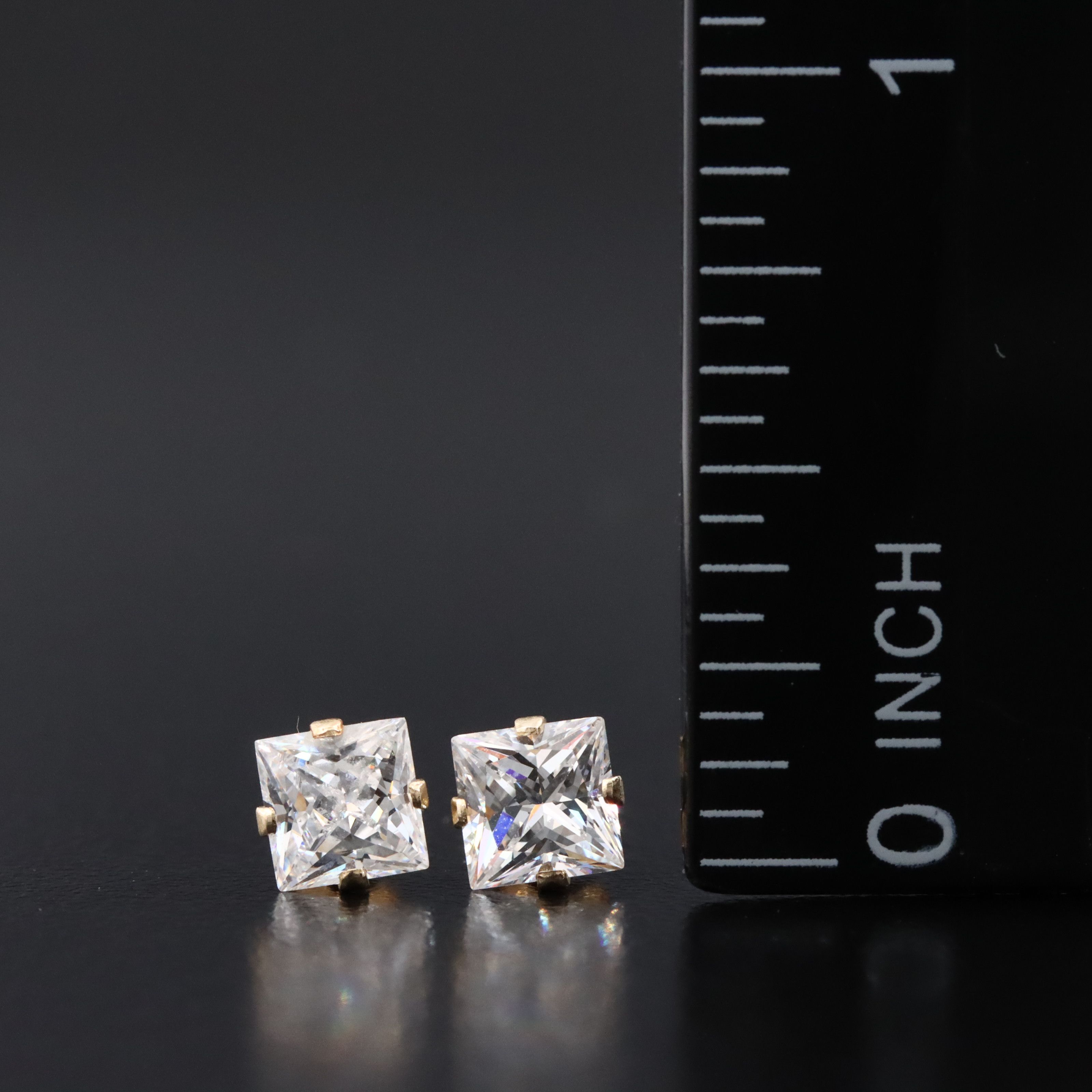14K CZ Stud Earrings
