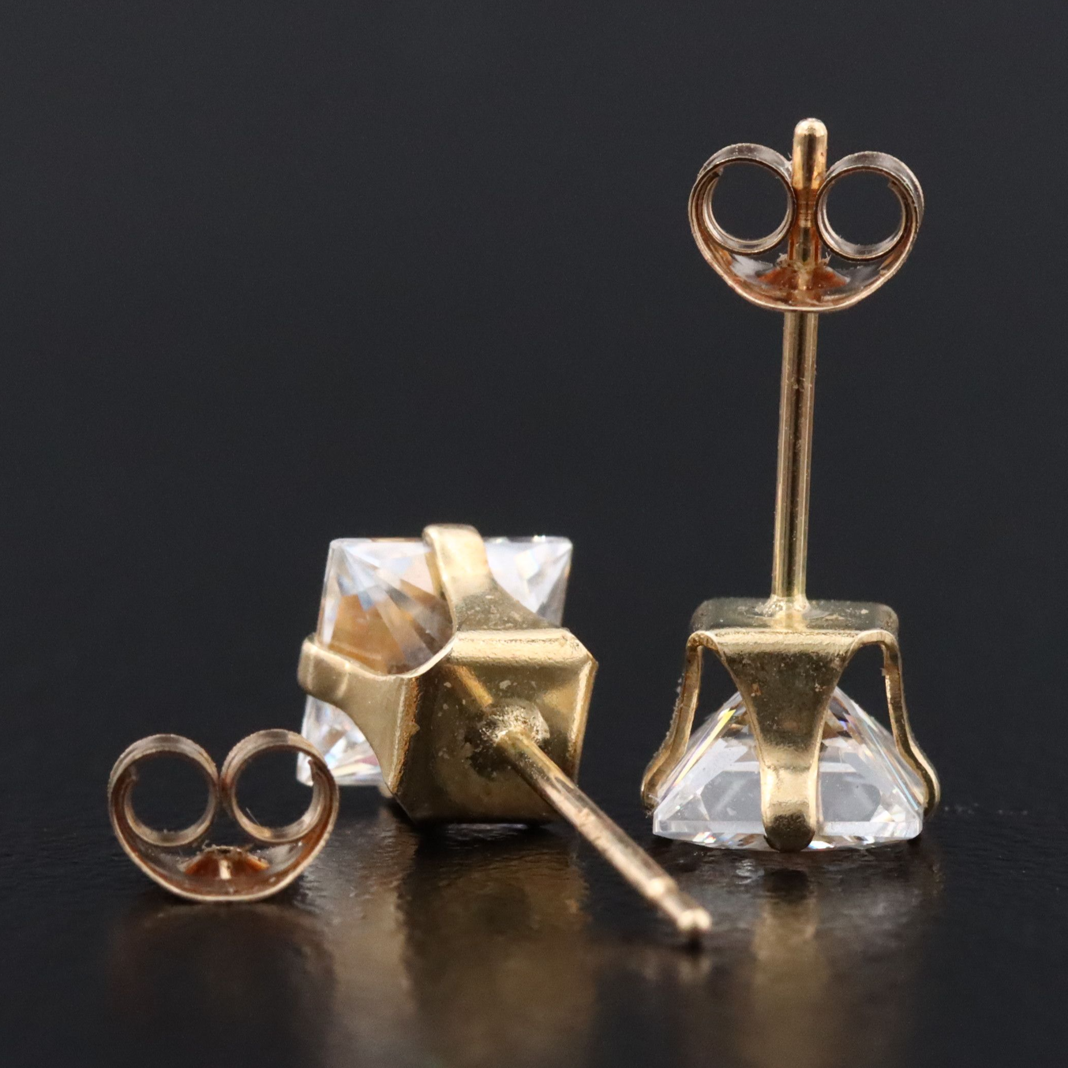 14K CZ Stud Earrings