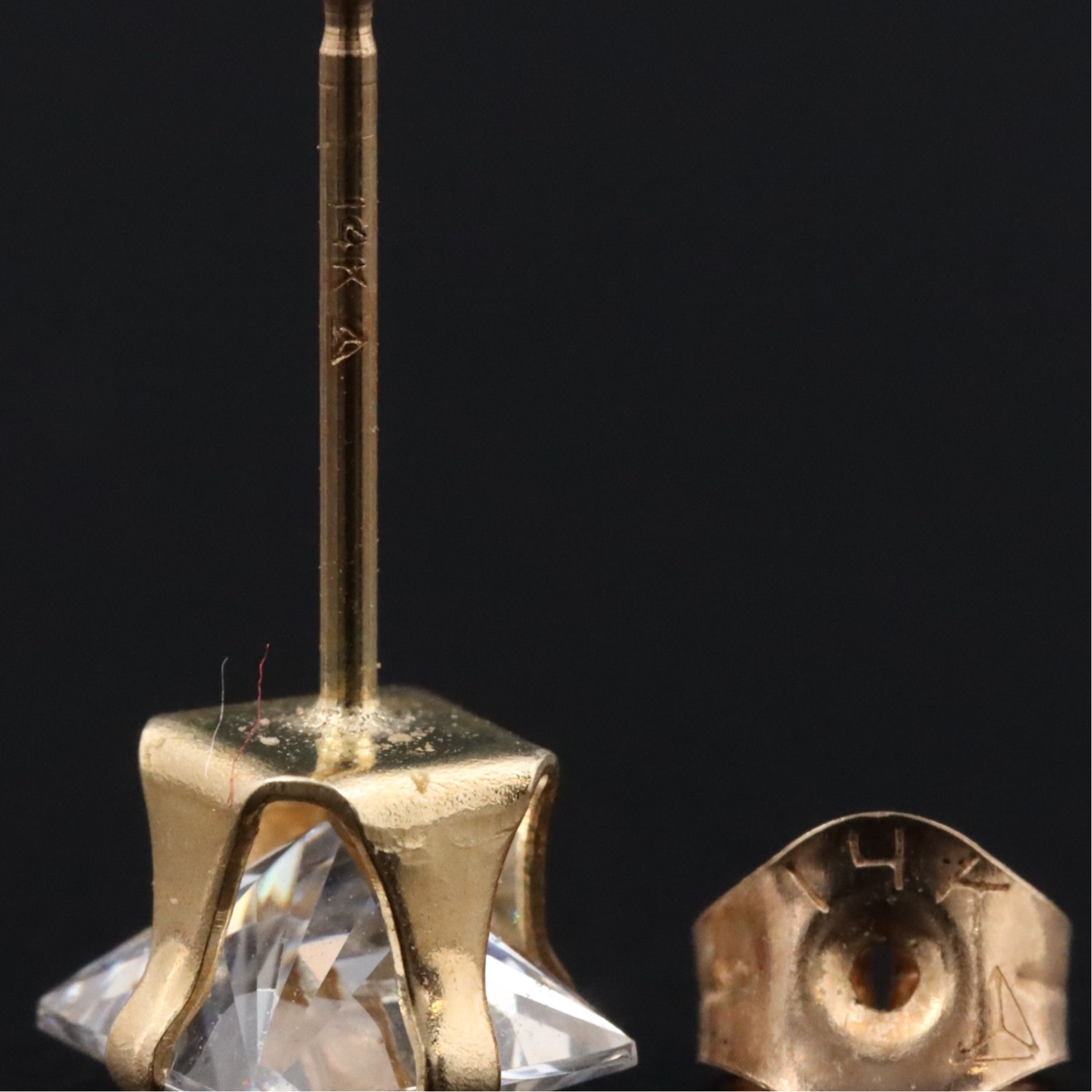 14K CZ Stud Earrings