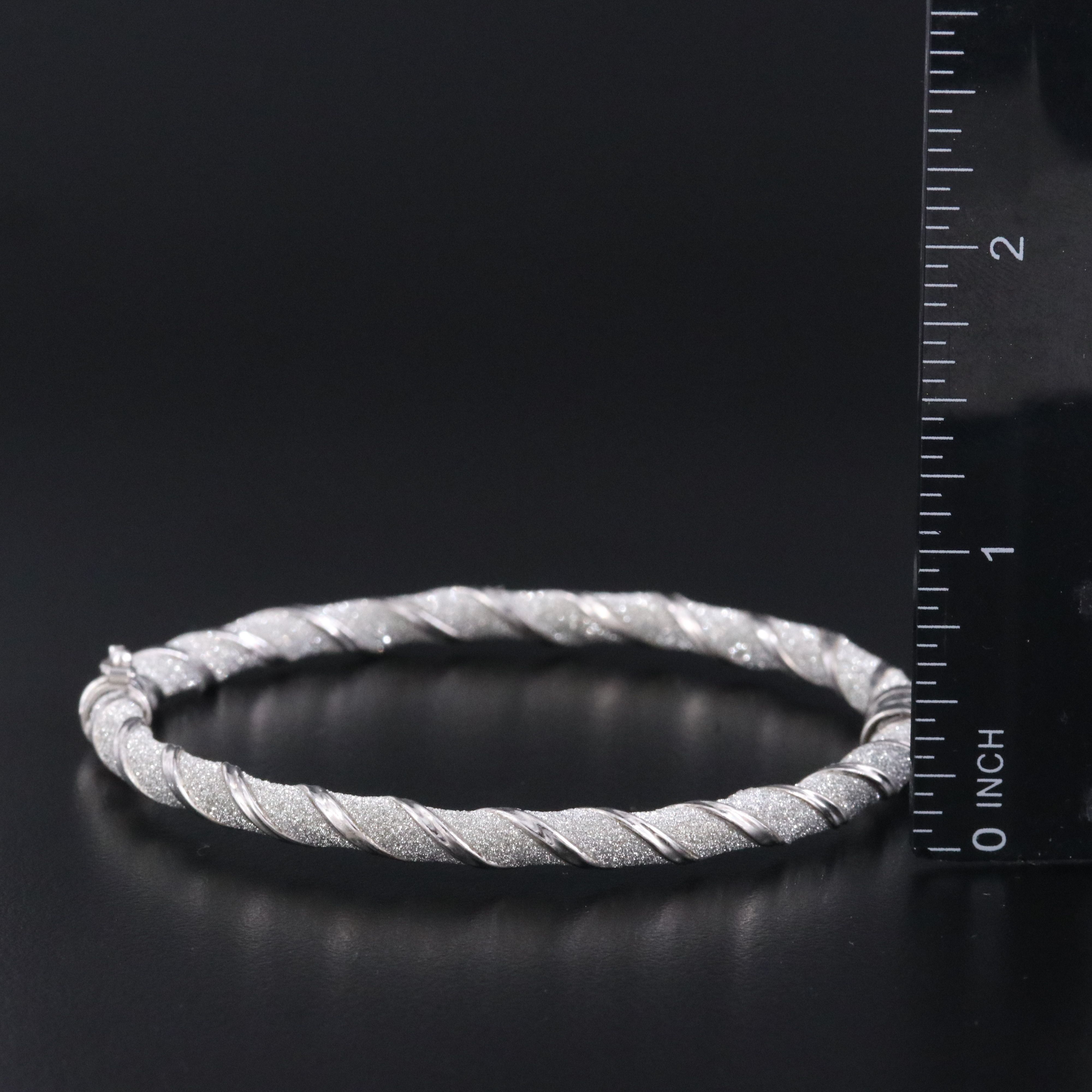 Sterling Twist Bangle Bracelet with Sandblasted Finish