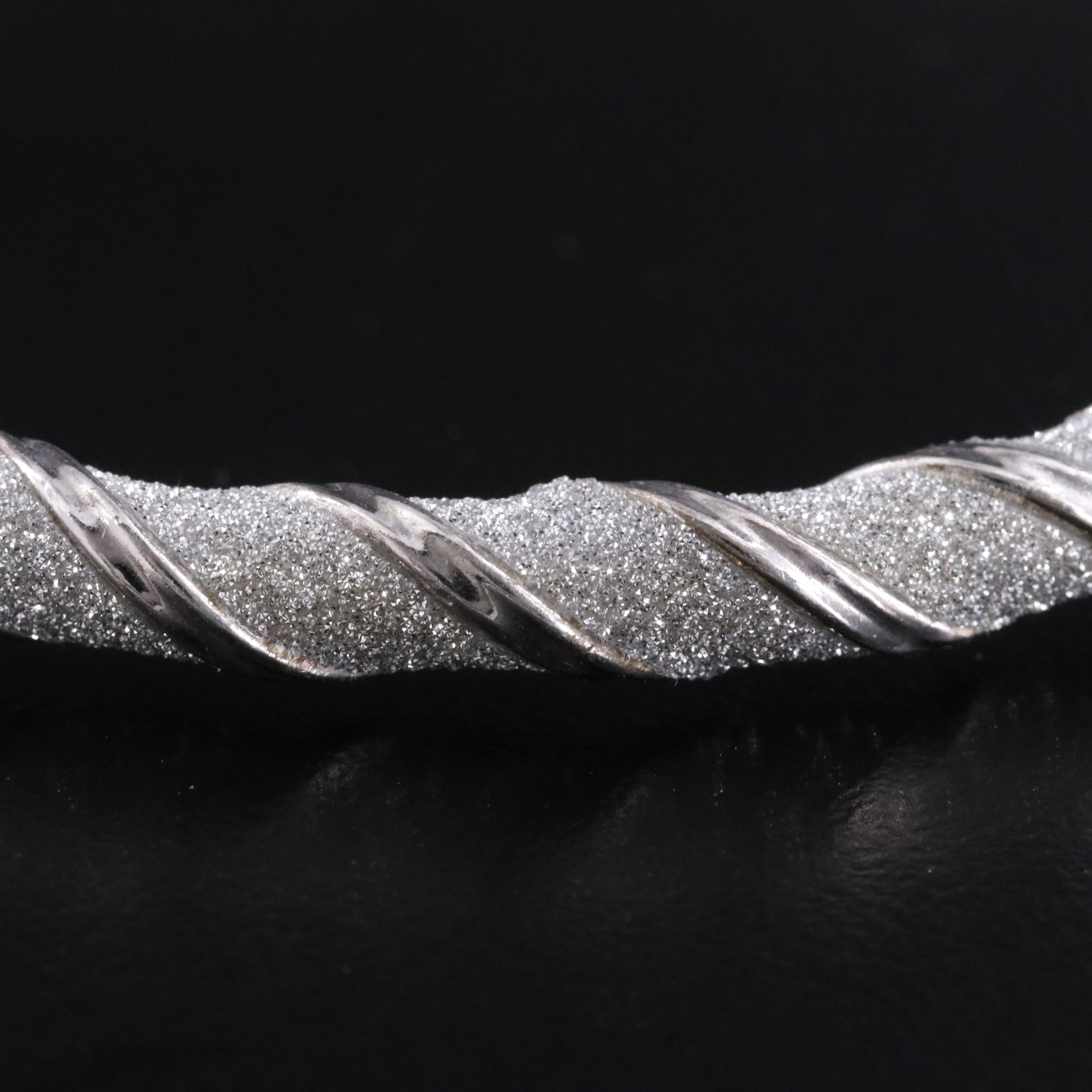 Sterling Twist Bangle Bracelet with Sandblasted Finish