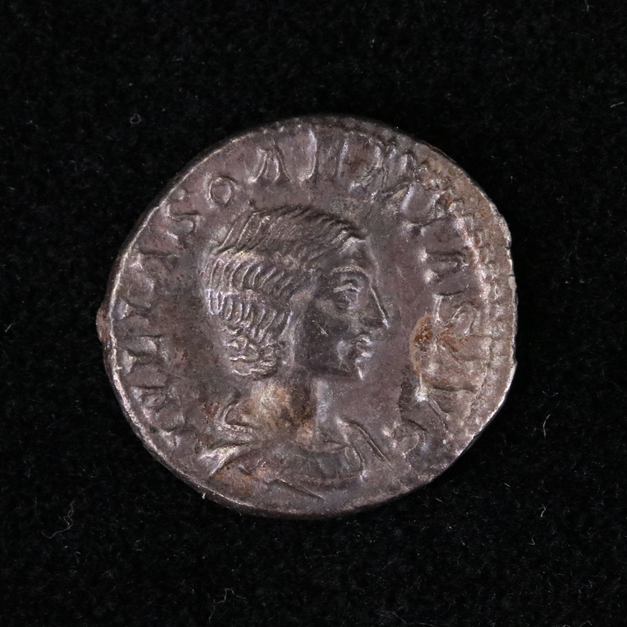 Ancient Roman Imperial AR Denarius Coin of Julia Soaemias, ca. 221 A.D.