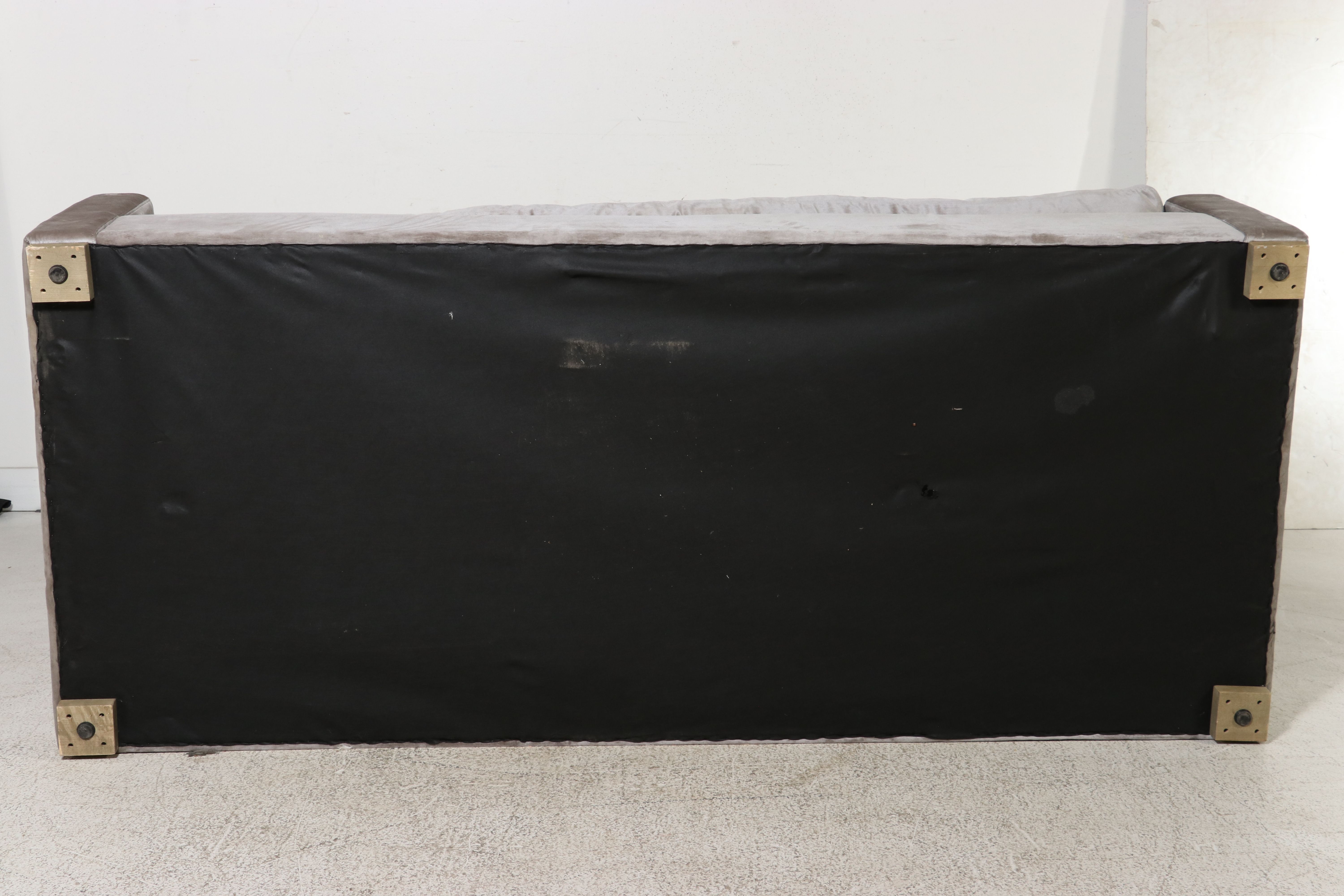 Restoration Hardware "Cloud" Inspired Belgian Track Arm Sofa in Grey Velvet