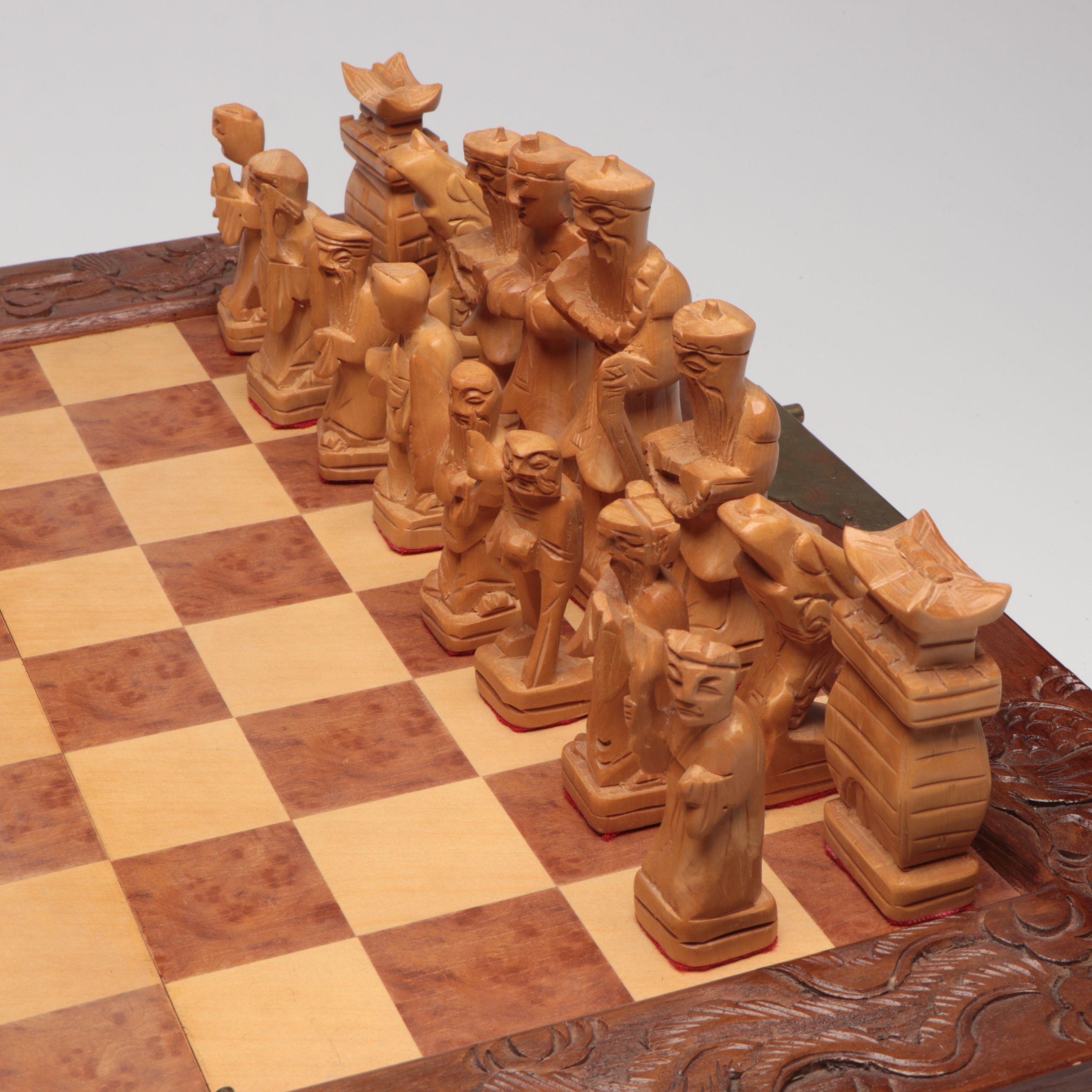 Folding Wooden Chess Board with Scrabble, Monopoly, and More Board Games