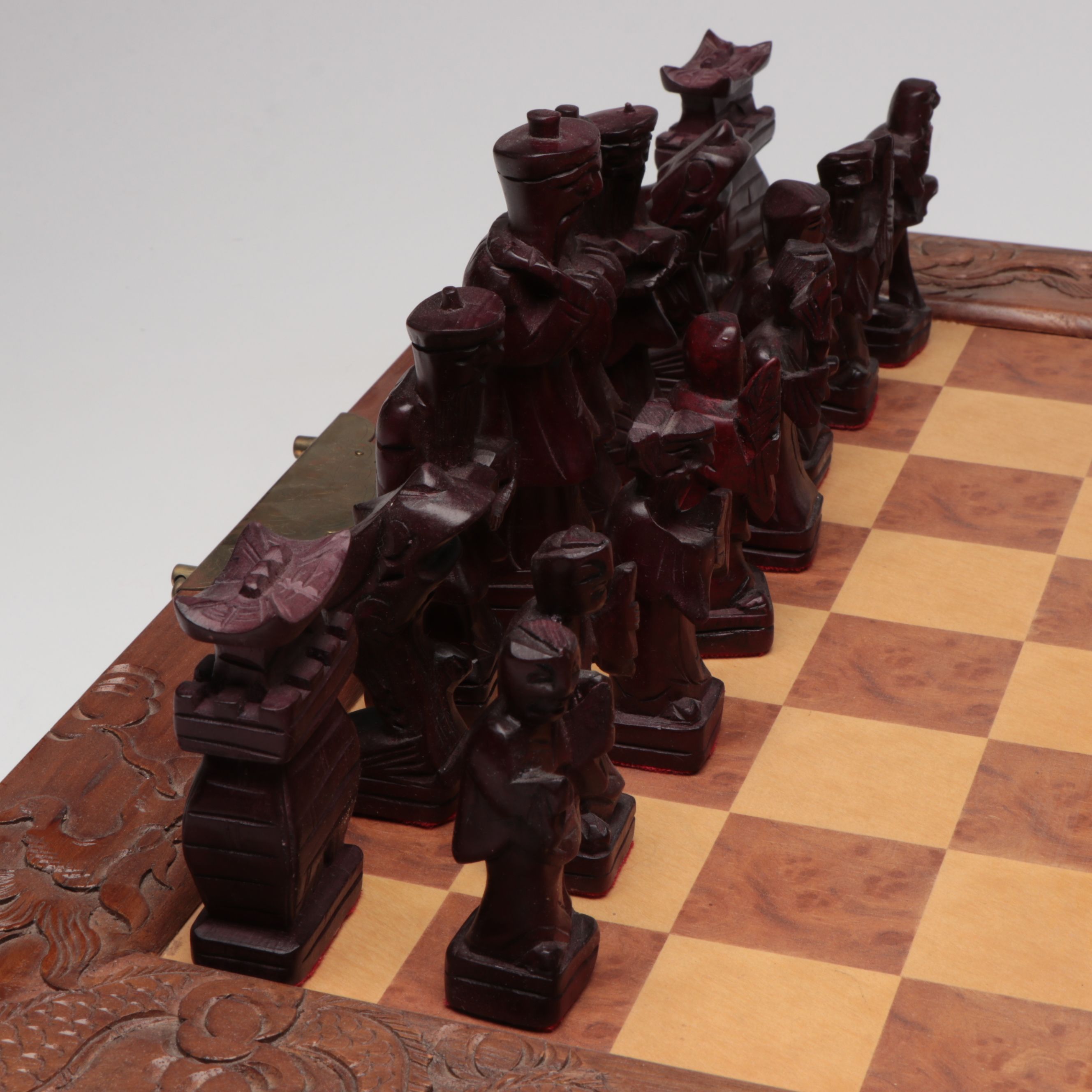 Folding Wooden Chess Board with Scrabble, Monopoly, and More Board Games