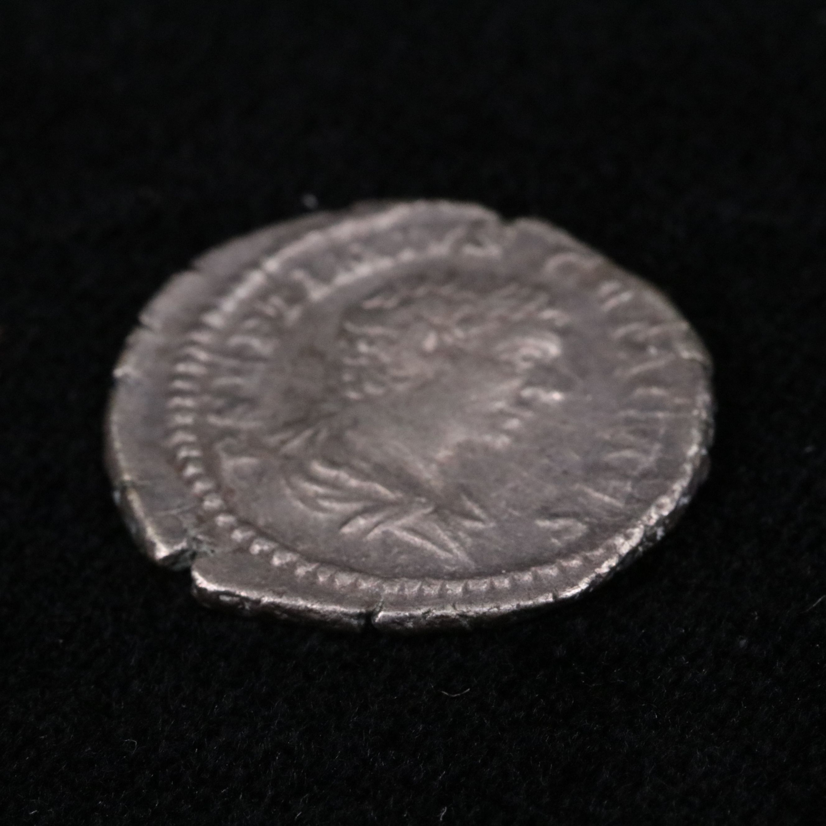 Ancient Roman Imperial AR Denarius Coin of Geta, ca. 207 A.D.