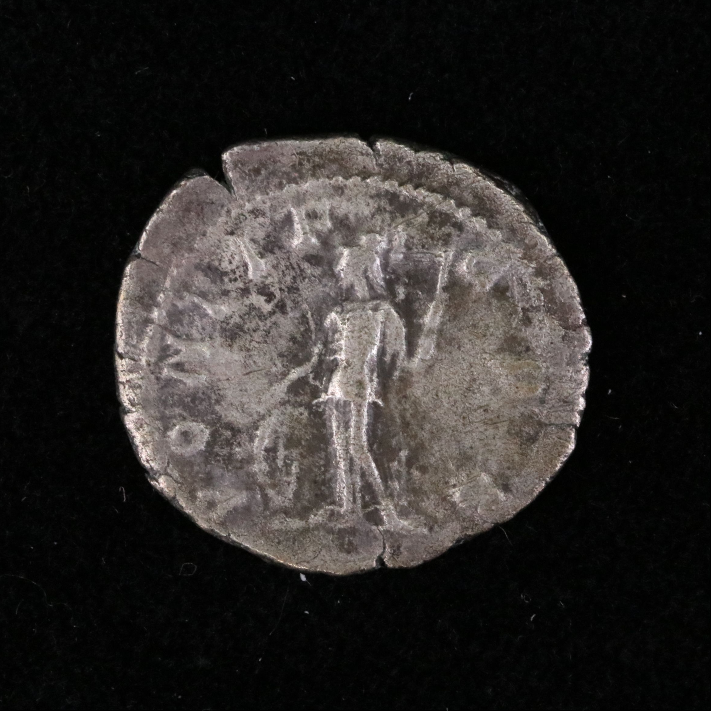 Ancient Roman Imperial AR Denarius Coin of Geta, ca. 207 A.D.