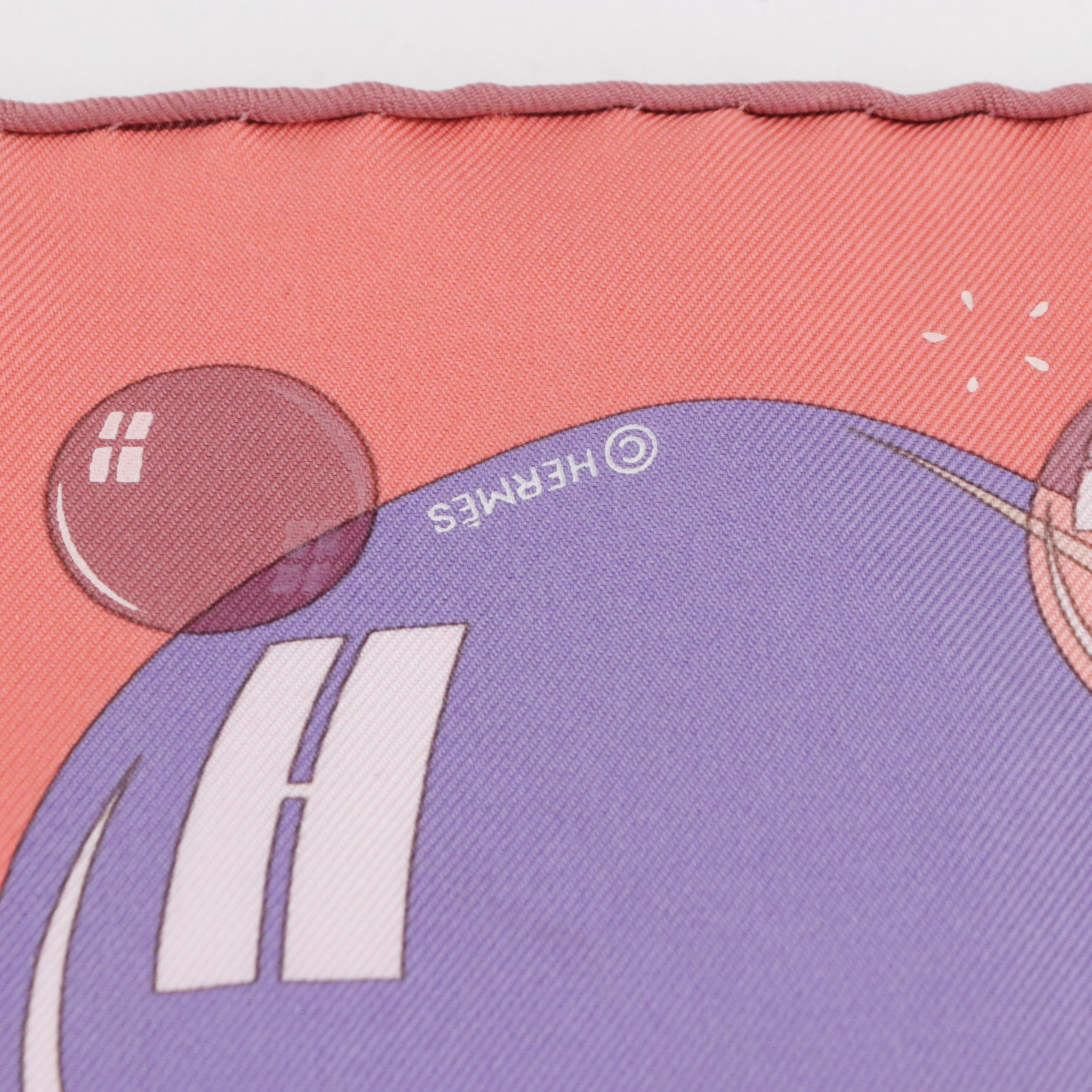 Hermès "Bal de Bulles" Silk Twill Pocket Square 45