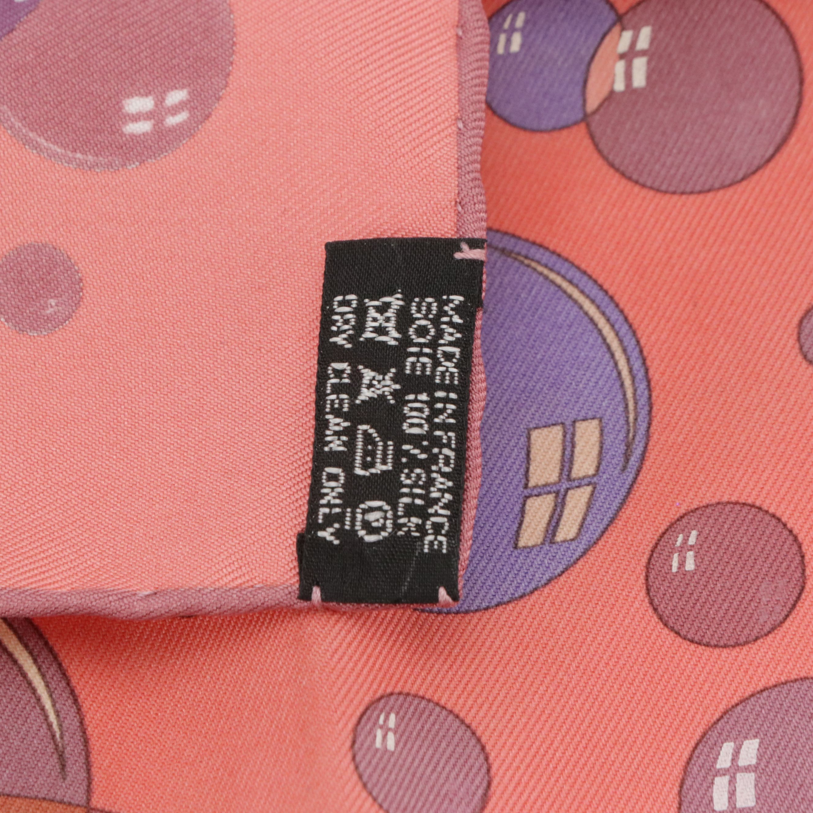 Hermès "Bal de Bulles" Silk Twill Pocket Square 45