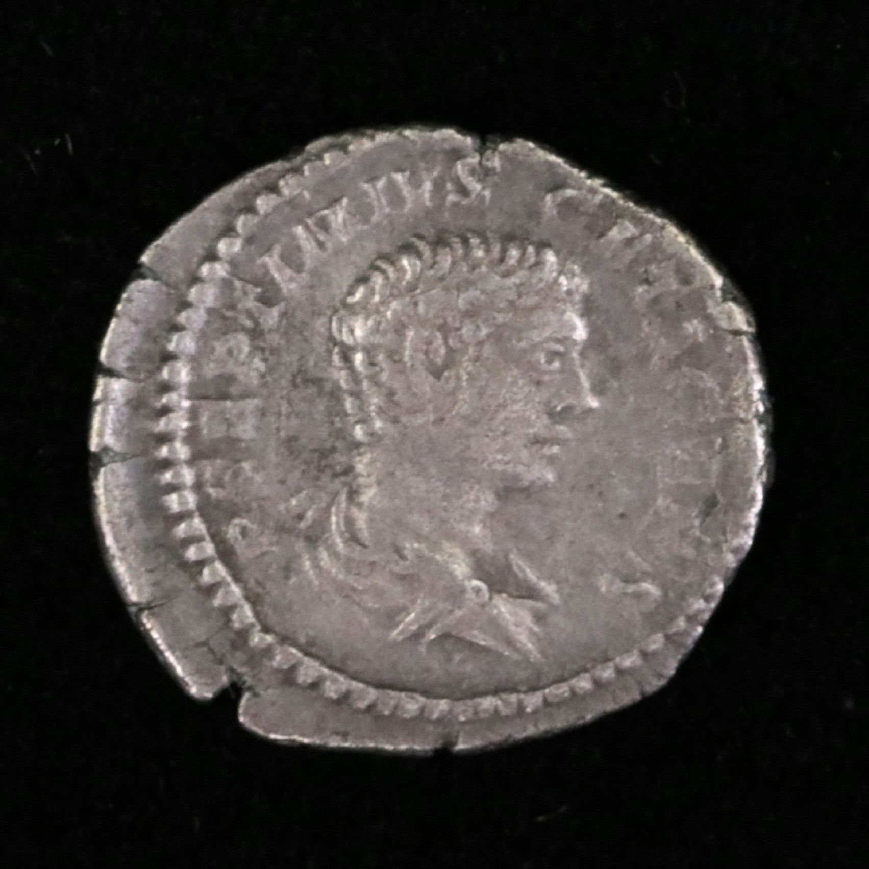 Ancient Roman Imperial AR Denarius Coin of Geta, ca. 207 A.D.