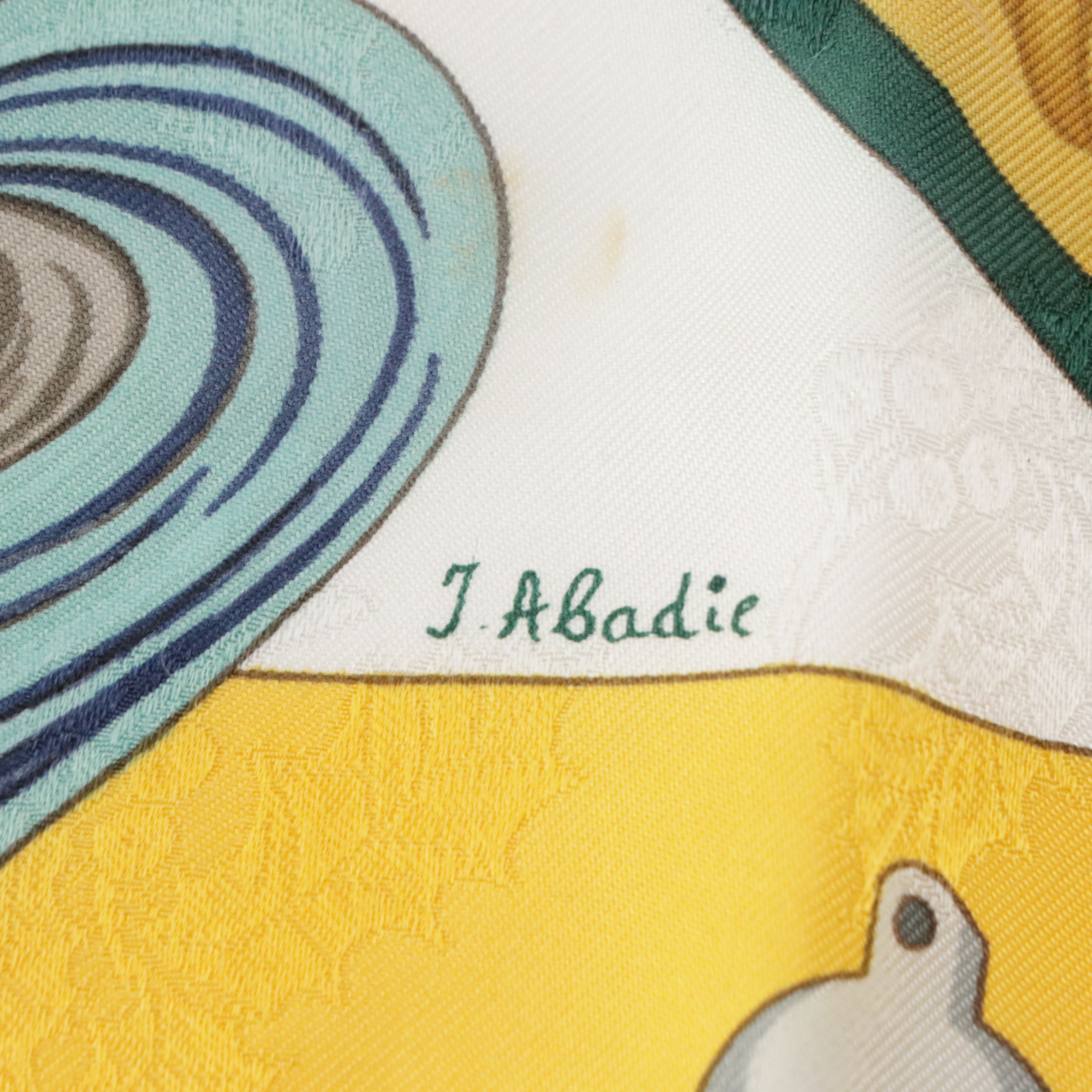 Hermès "Plumes et Grelots" Scarf 90 in Holly Silk Jacquard