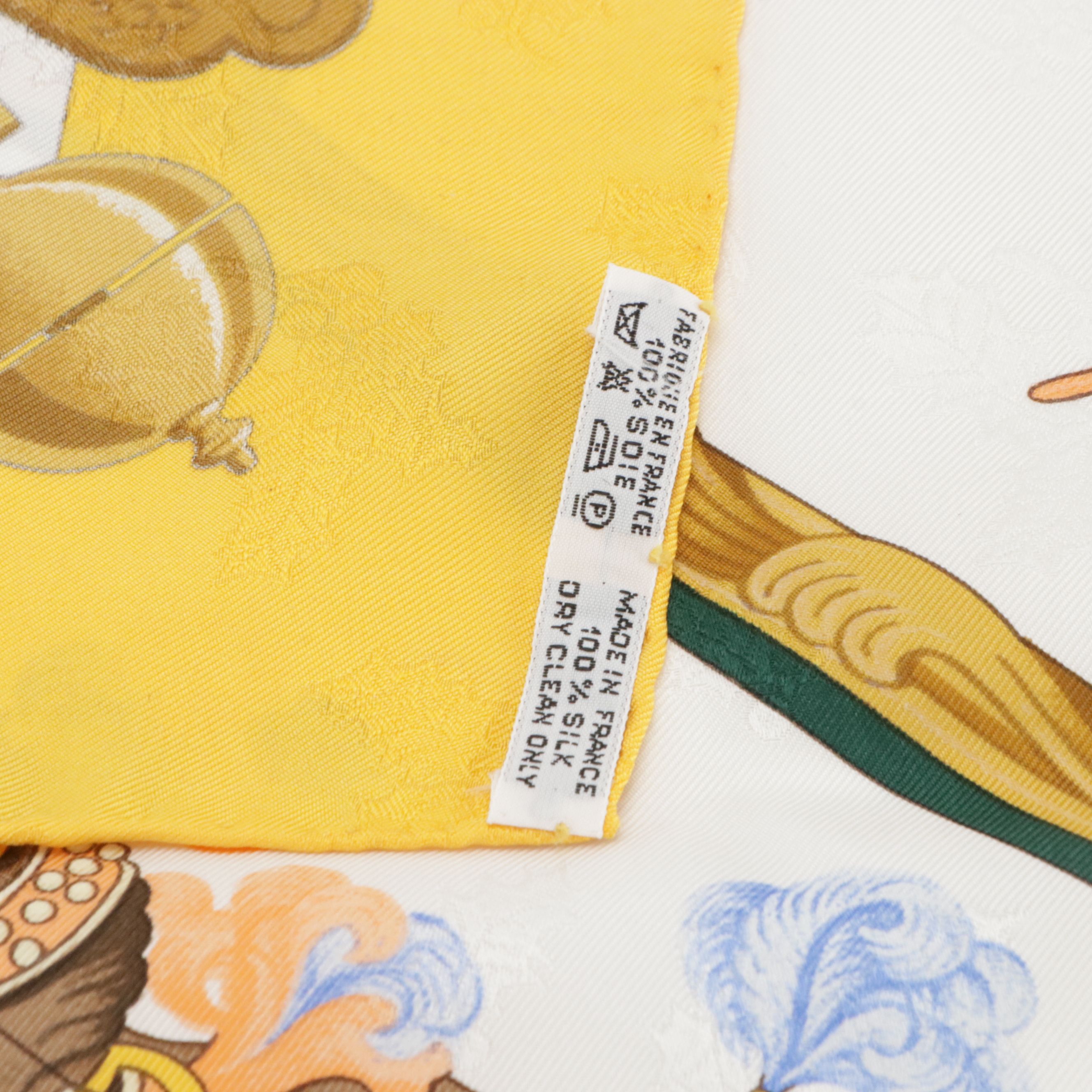 Hermès "Plumes et Grelots" Scarf 90 in Holly Silk Jacquard