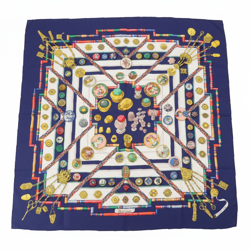 Hermès "Petite Main" Scarf 90 in Silk Twill
