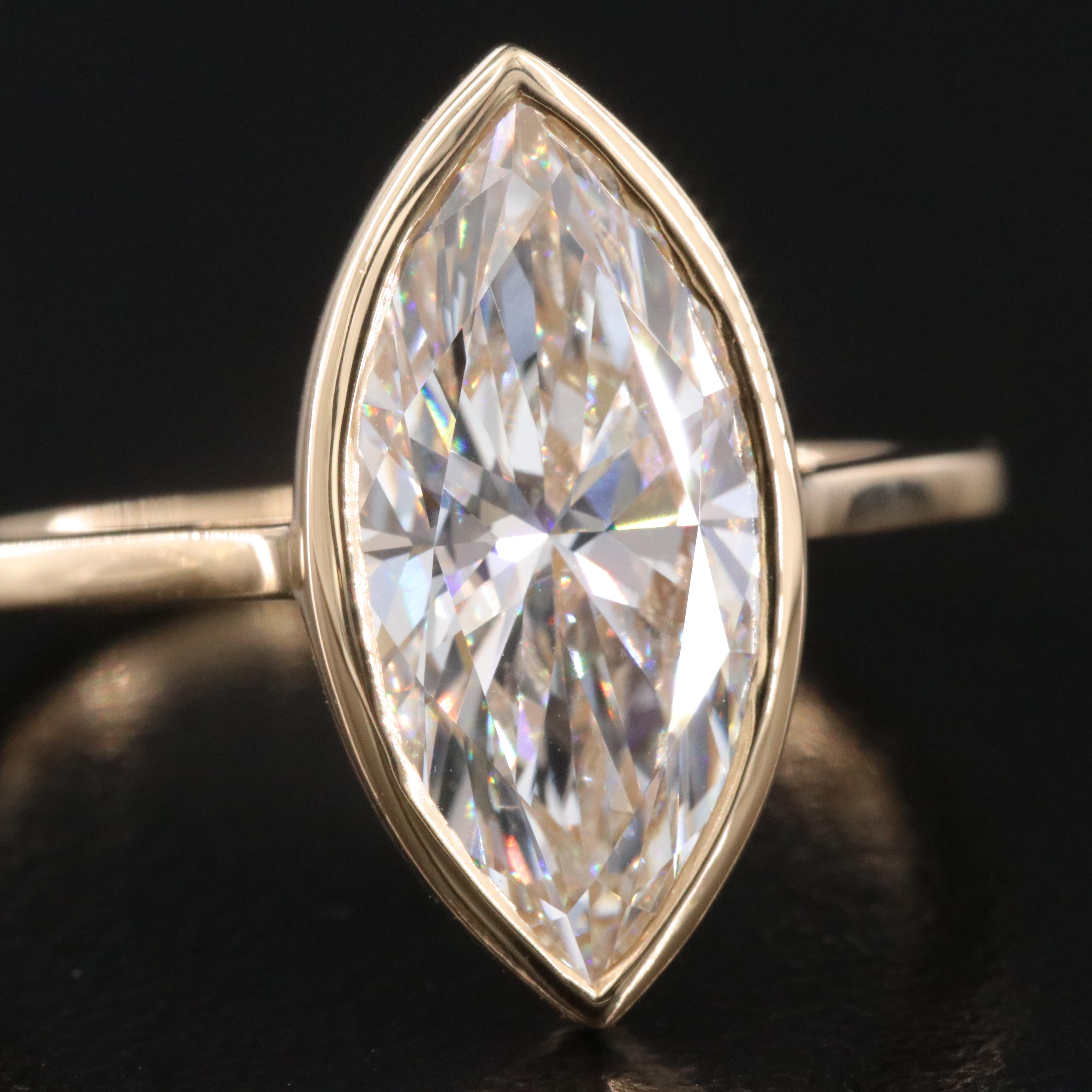 18K 3.07 CT Lab Grown Diamond Solitaire Ring with IGI Report