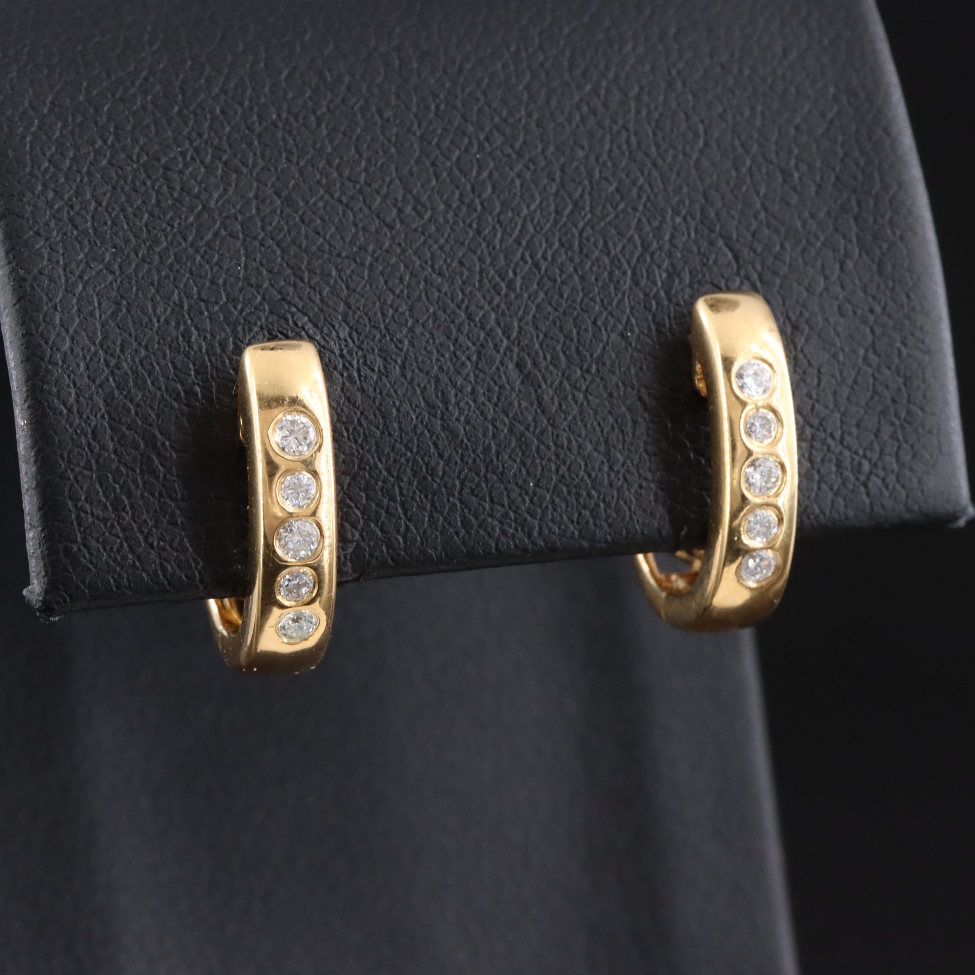 18K 0.18 CTW Diamond Hoop Earrings