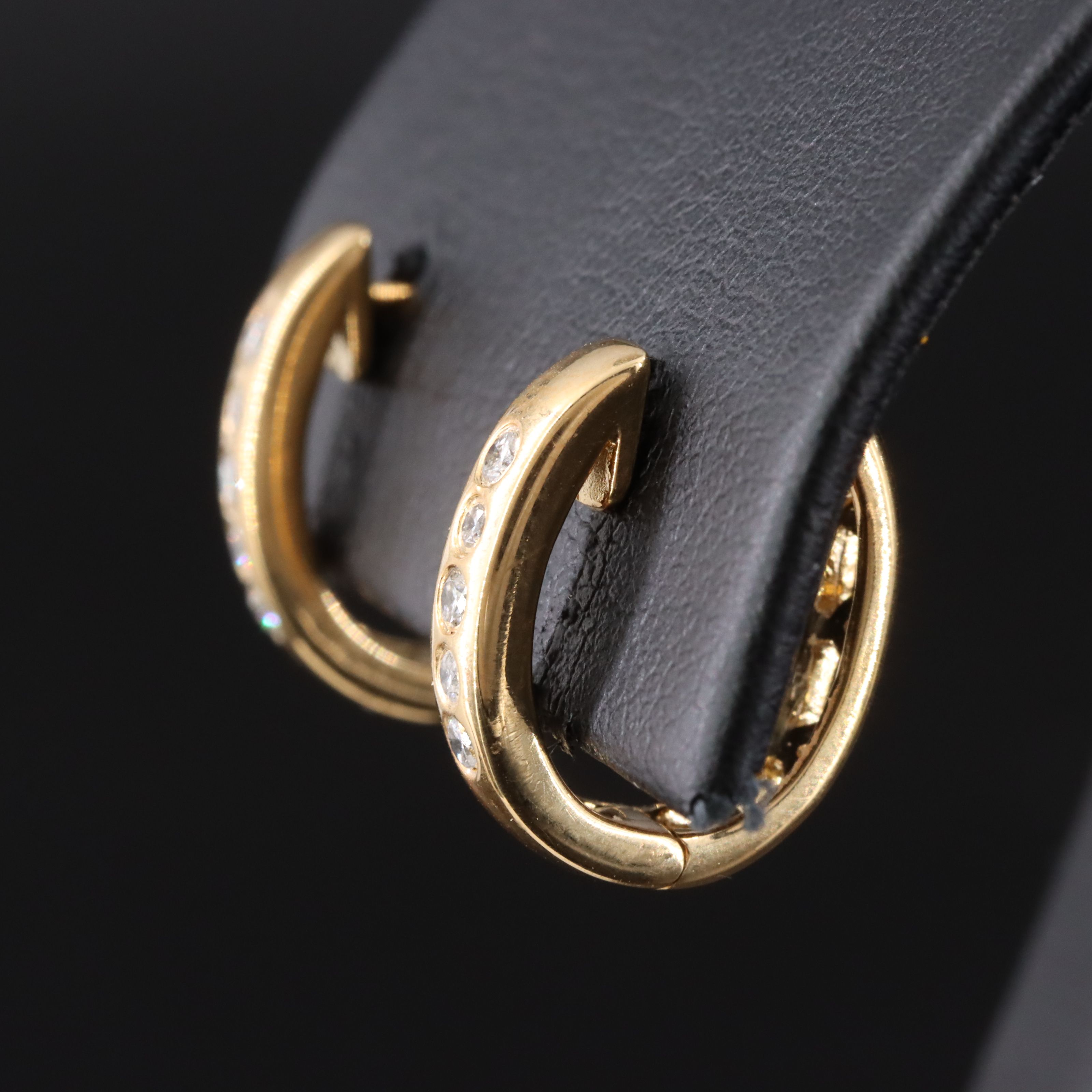 18K 0.18 CTW Diamond Hoop Earrings