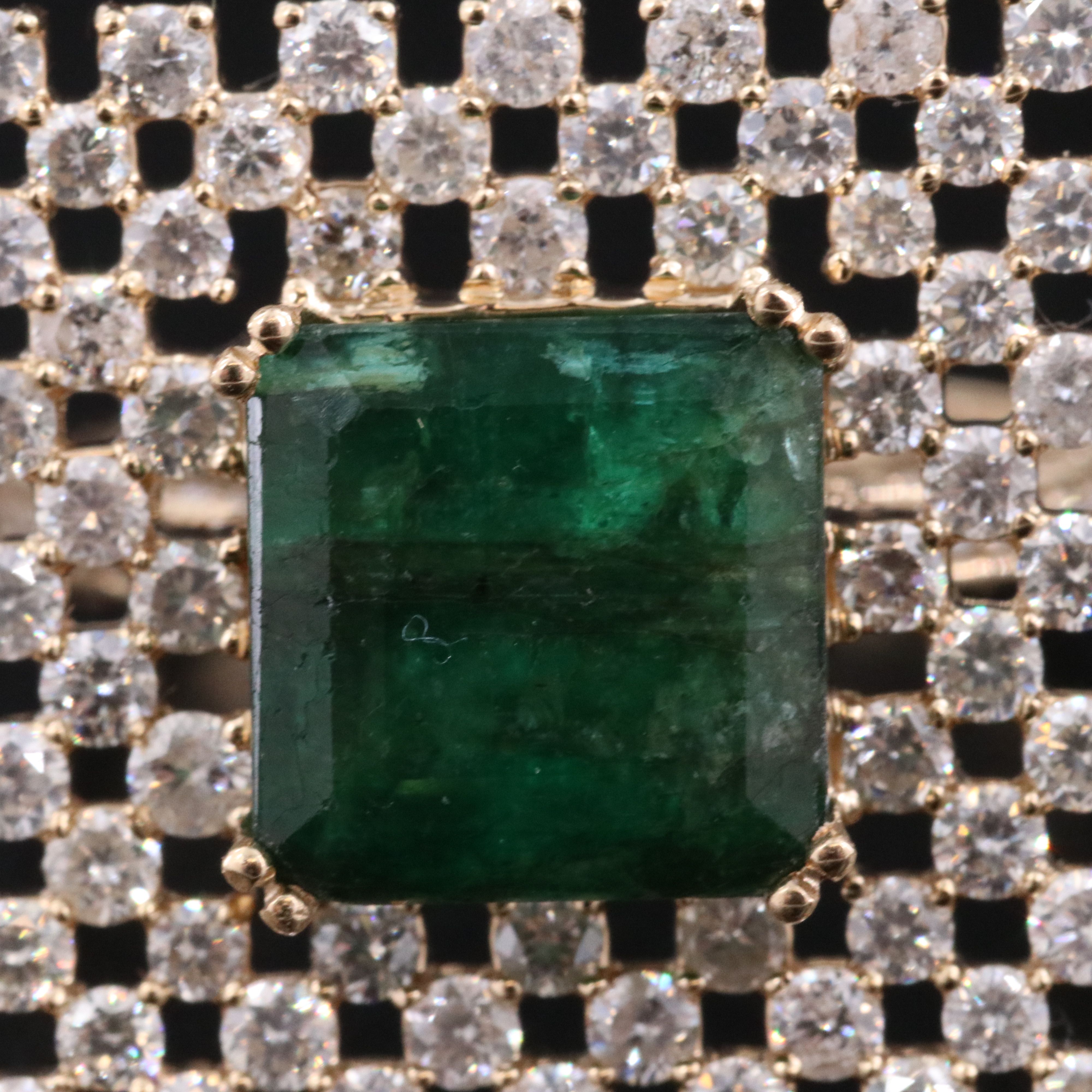 14K 4.42 CT Emerald and 1.92 CTW Diamond Ring